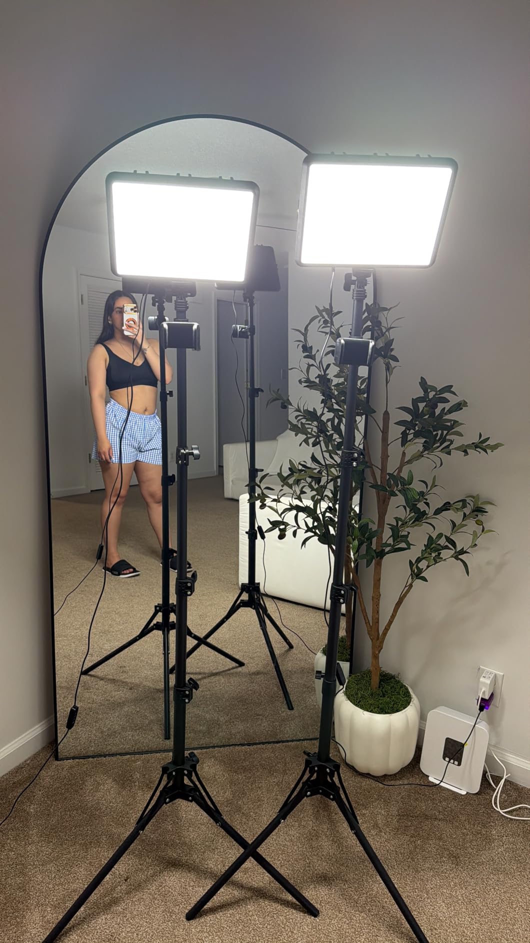 2-Pack LED Video Light Kit, NiceVeedi Studio Light, 2800-6500K Dimmable Photography Lighting Kit with Tripod Stand&Phone Holder, 73