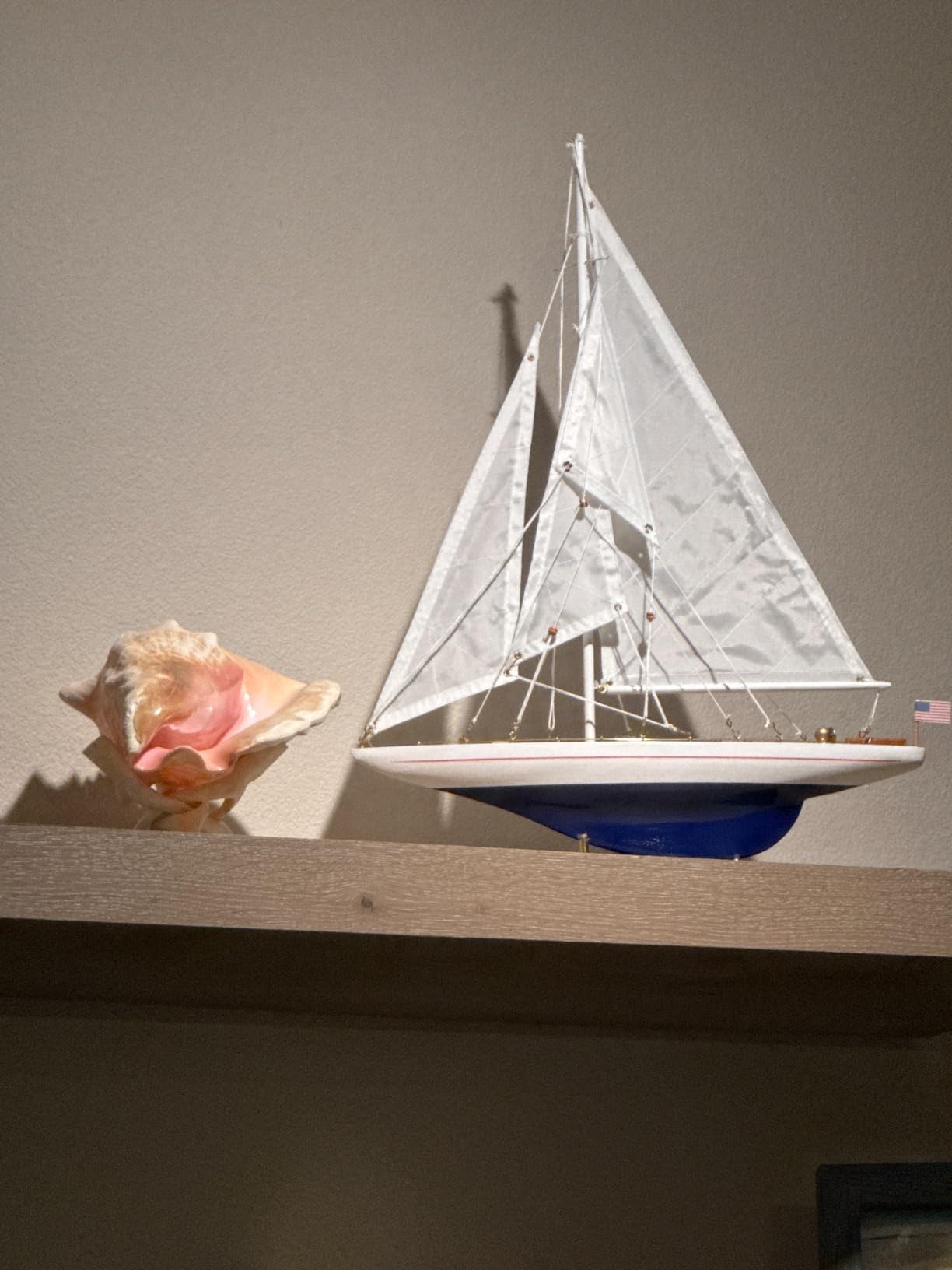 SAILINGSTORY Wooden Sailboat Model Ship Sailing Boat Yacht Decor Enterprise 1/100 Scale 1930 America's Cup Replica customer photo 1