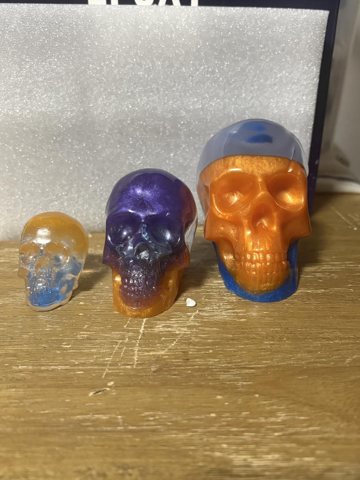RESINWORLD Set of Large + Medium + Small 3D Skull Resin Molds, Flexible Clear Silicone Skull Head Molds, Silicone Molds for Resin, Soap, Clay, Candle Wax Casting, Halloween Home Decoration customer photo 2