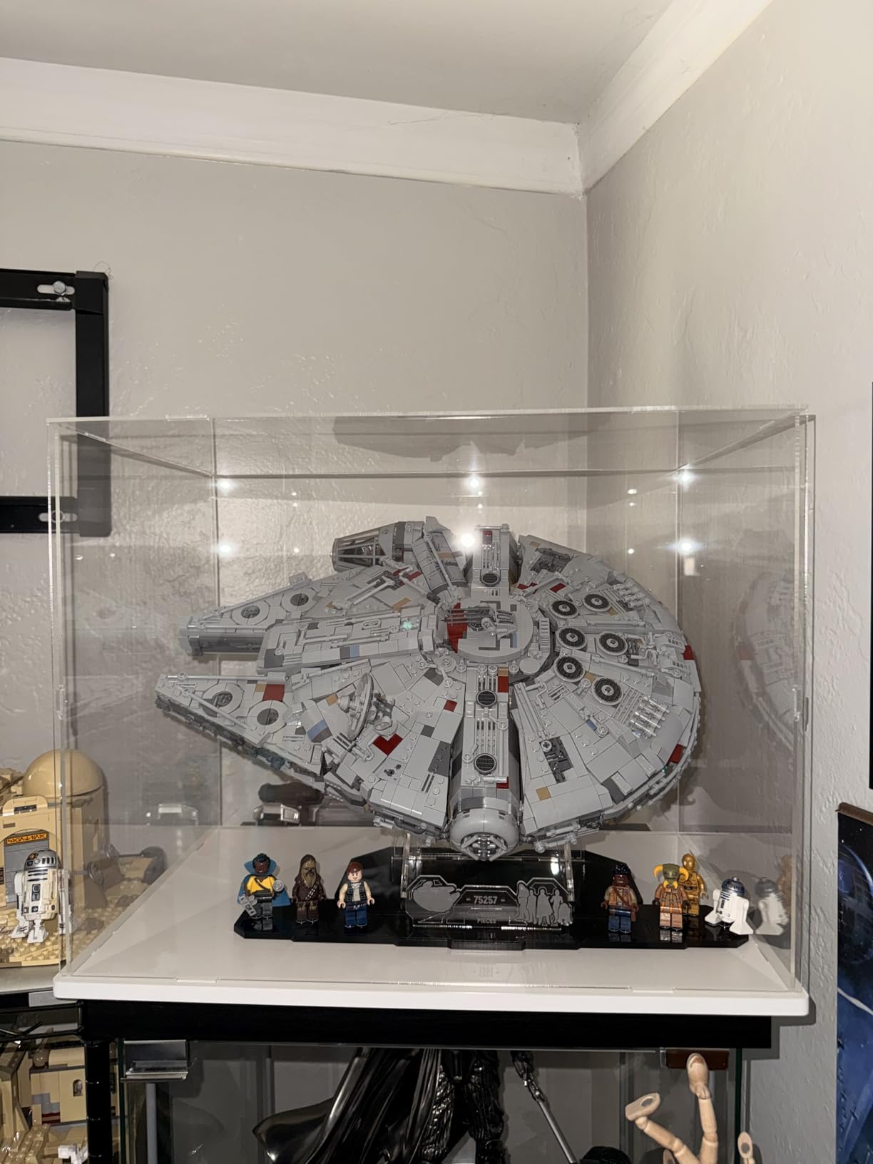 Choowin Acrylic Display Case for Lego Ship in a Bottle for Lego Corvette for 1/18 Diecast Car for Lego Car Display Thickened Clear Acrylic Display Cases for Collectibles Assemble Dustproof(Black Base) customer photo 2
