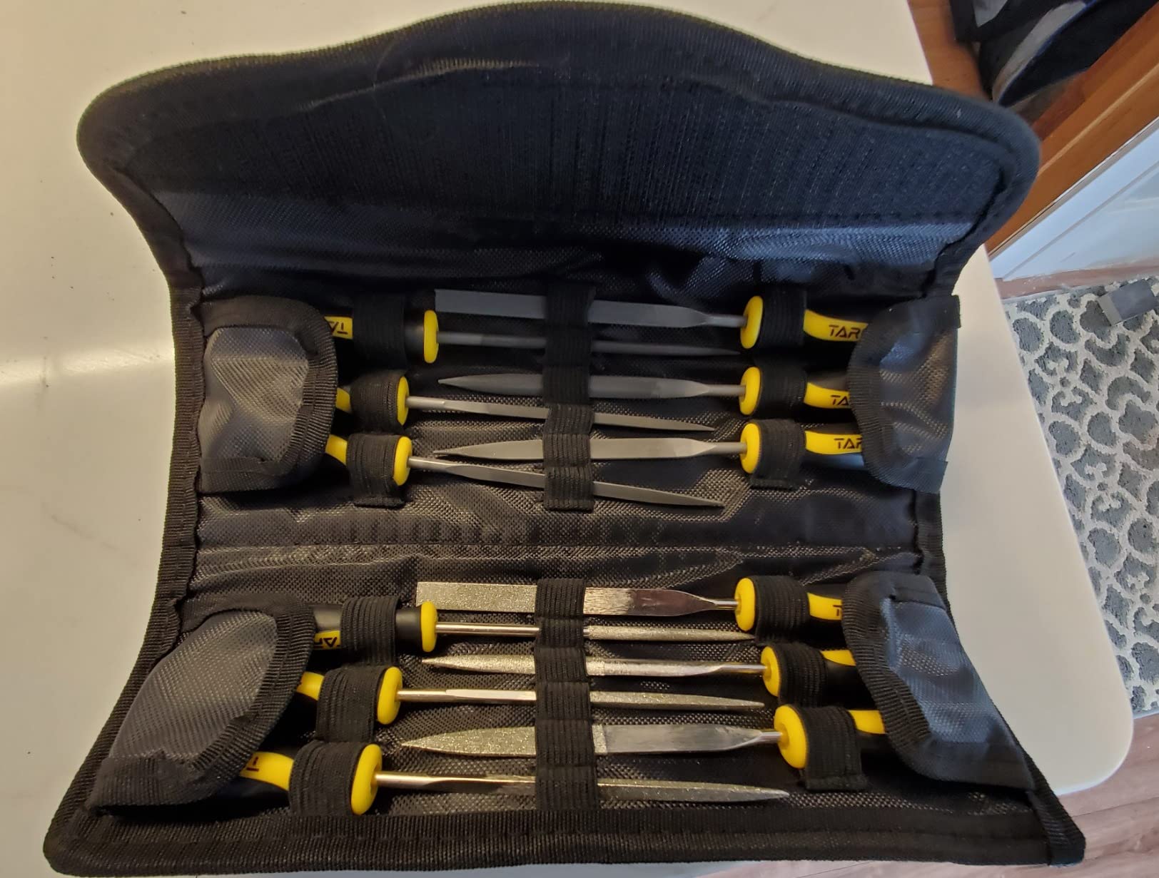 TARIST 12PCS Needle File Set with Tool Bag, Small File Set Includes 6pcs Jewlers Files & 6 Steel Files for Metal, Jewlers, Wood, Leather and Plastic customer photo 1