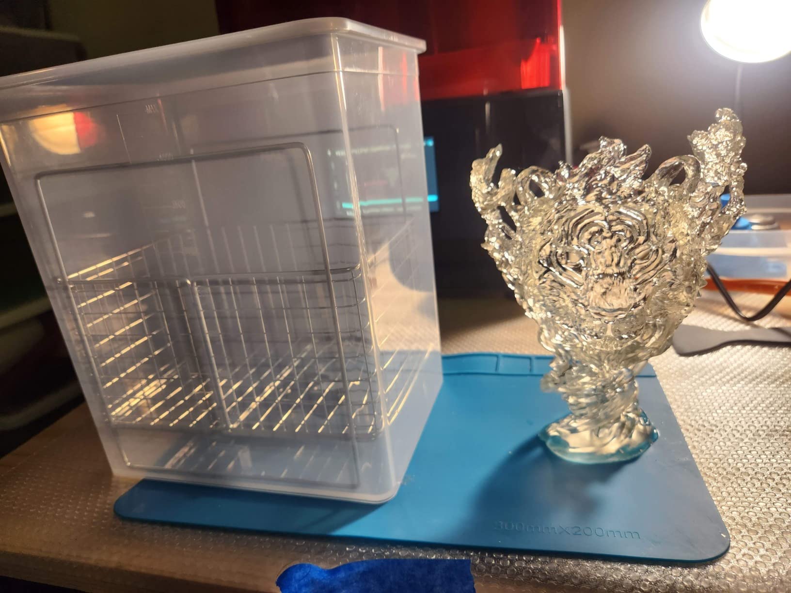 Creality Wash and Cure Station UW-01 2 in 1 Machine Resin 3D Printer UV Curing Rotary Box Bucket for LCD/DLP/SLA Washing Size 7.48x6.06x7.87 inches customer photo 2