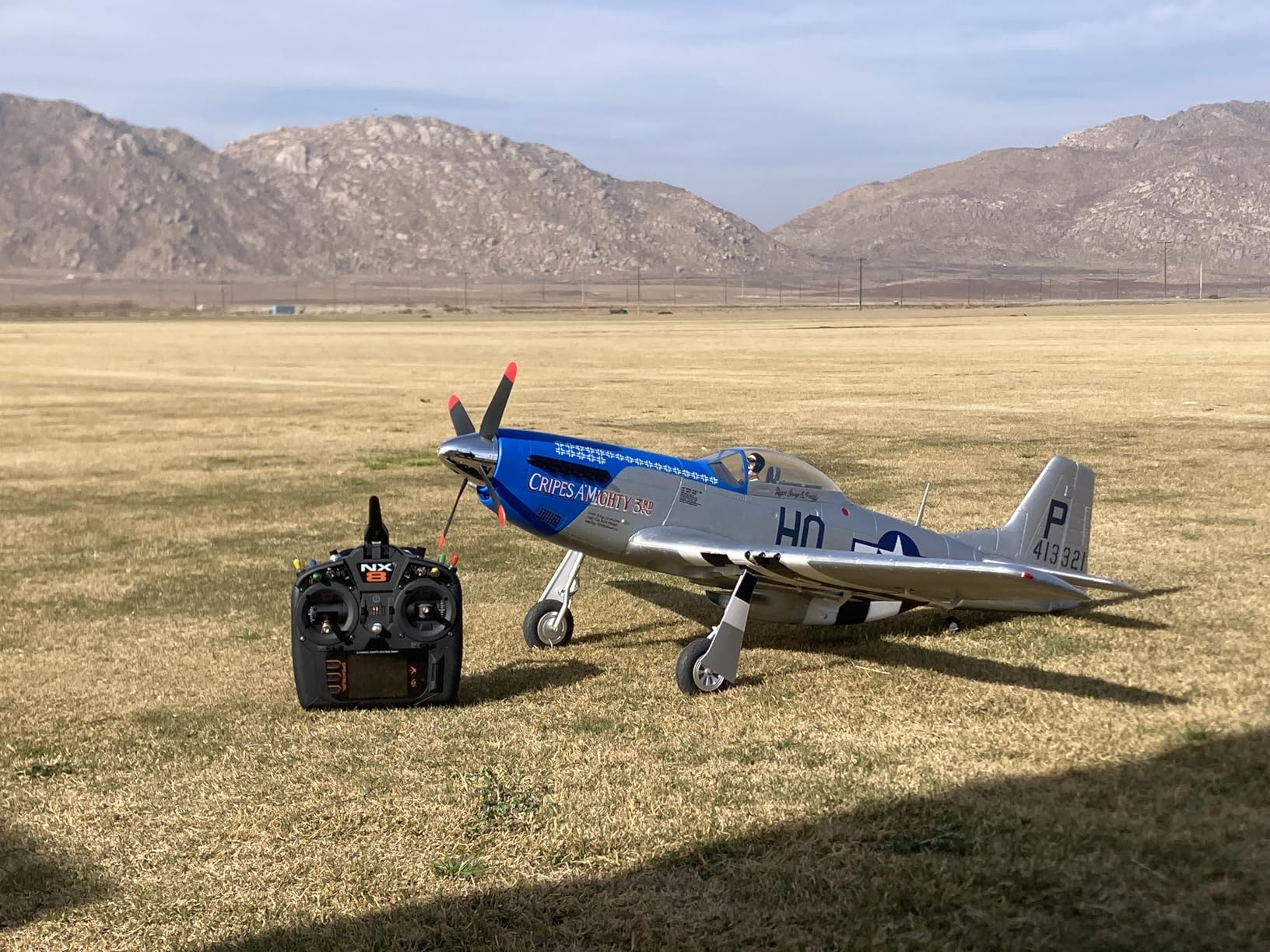 RC Airplane P-51D Mustang 1.2m BNF Basic Transmitter Battery and Charger Not Included with AS3X and Safe Select 'Cripes A'Mighty 3rd' EFL089500 customer photo 1