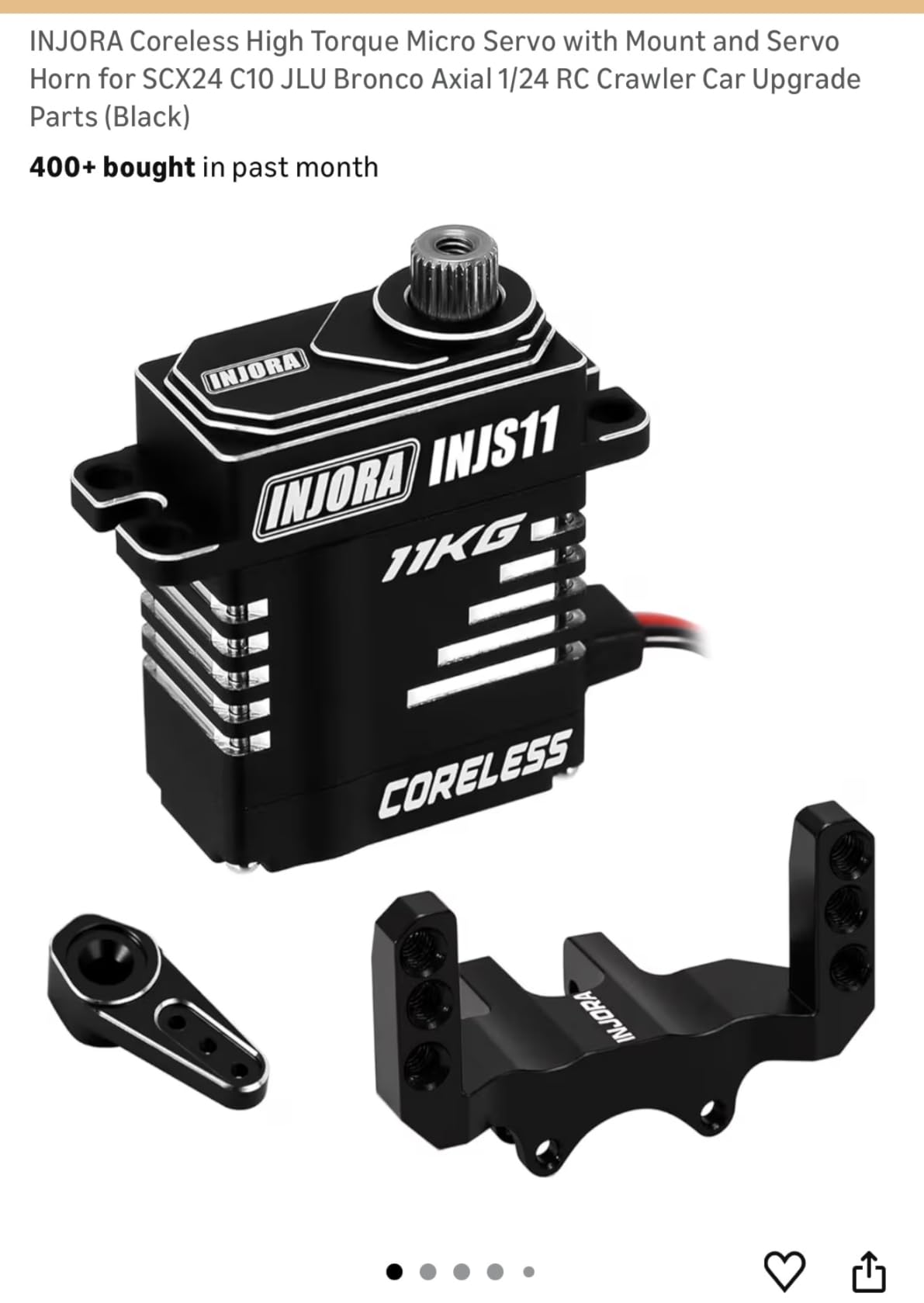 INJORA 11KG Coreless Digital Micro Servo High Torque Metal Gear for 1/18 1/24 RC Crawler Upgrade customer photo 2