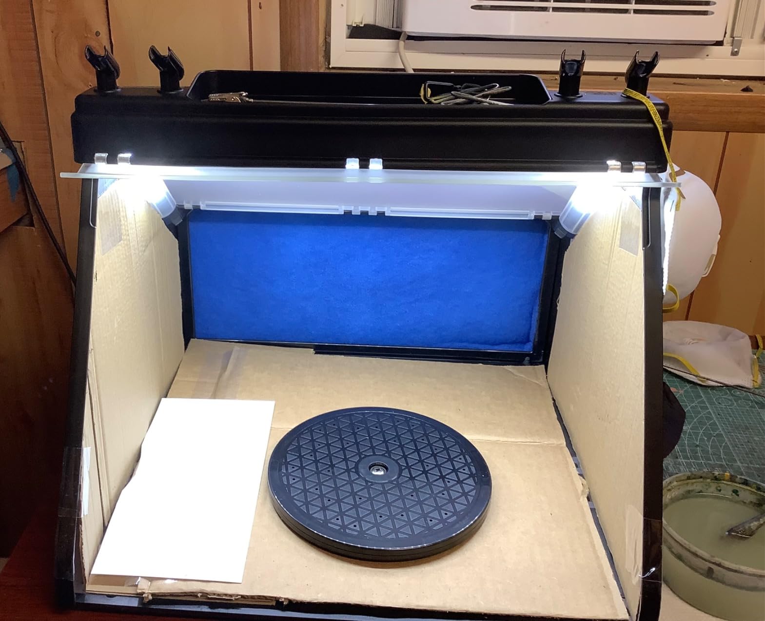 Master Airbrush Portable Airbrush Spray Booth Kit with Dual Exhaust Fans, 4 LED Lights, Turntable & Extension Hose, 16