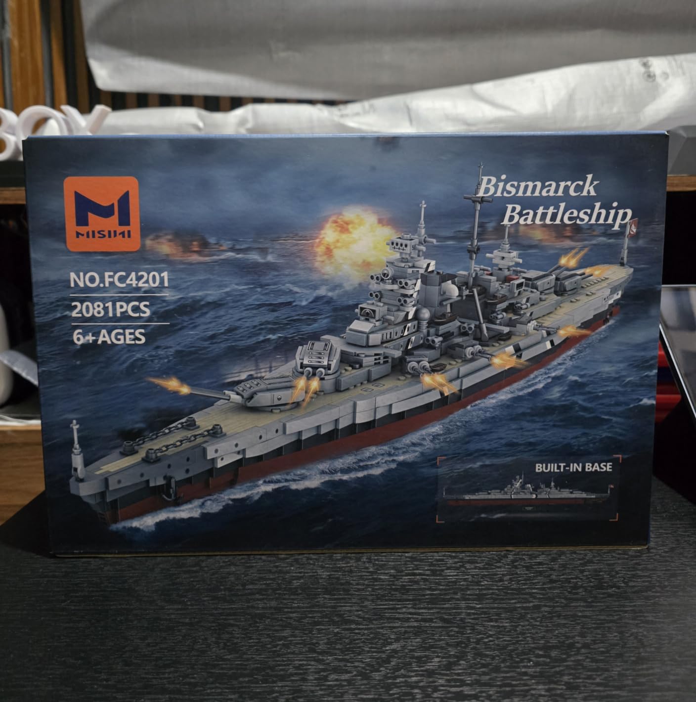 MISINI Technik FC4201 German Battleship Bismarck Clamp Blocks, 2081 PCs/MOC Large WWII German Military Warship Marine Battleship Model for Adult customer photo 1