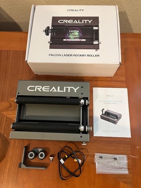 Laser Rotary Roller, Creality 360° Laser Engraver Y-axis Rotary Module for Engraving Curved Surface Objects, diameter 5mm to 120mm Cylindrical & Conical, like Cups, Bottles, Pens, Cans and etc customer photo 1