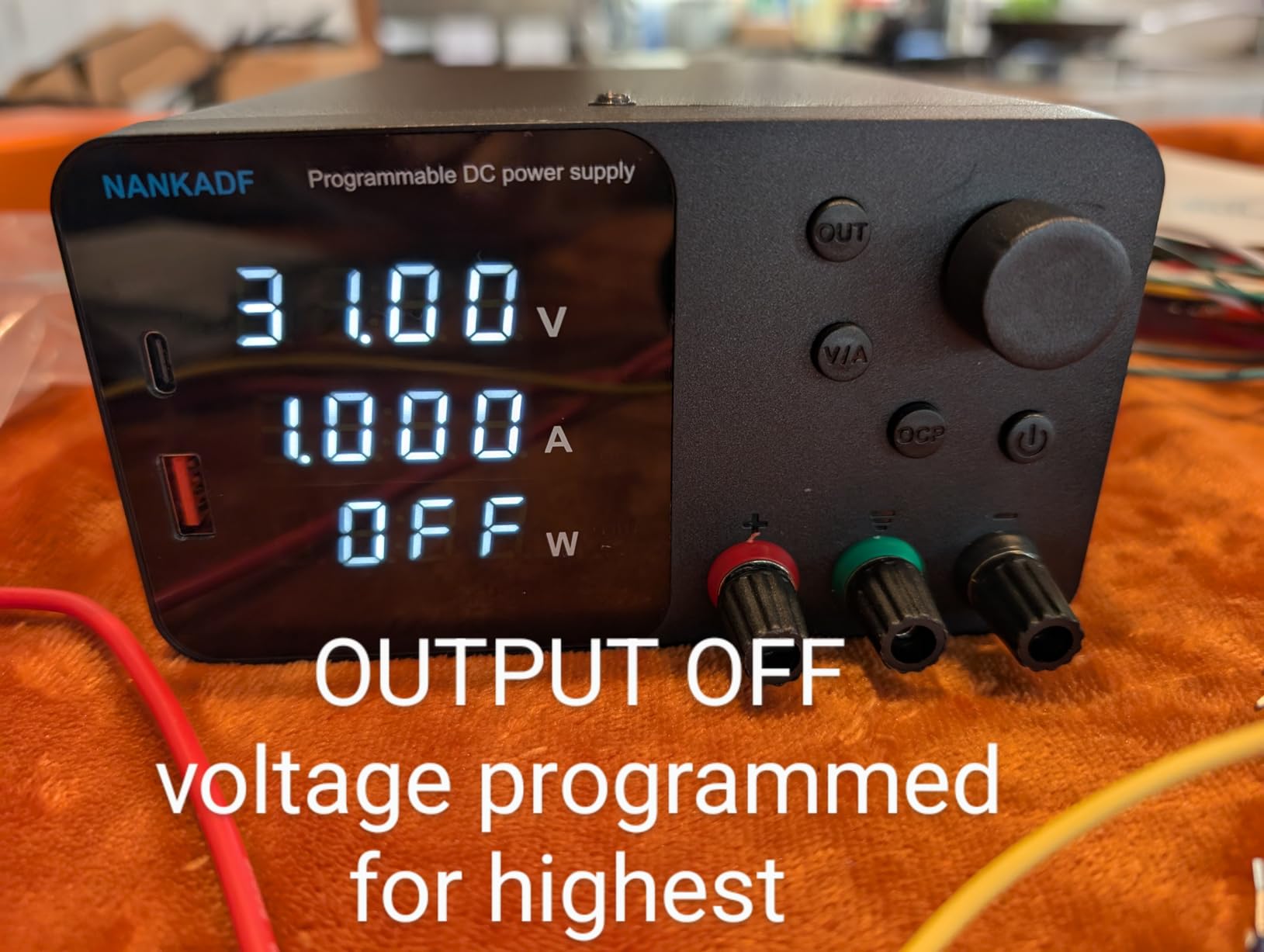 DC Power Supply, 30V 10A Bench Power Supply with Encoder Adjustment, 5V/3.6A USB&Type-C Quick-Charge, Adjustable Power Supply with Output Enable/Disable Button, Short Circuit Alarm(0-30V 0-10A) customer photo 1