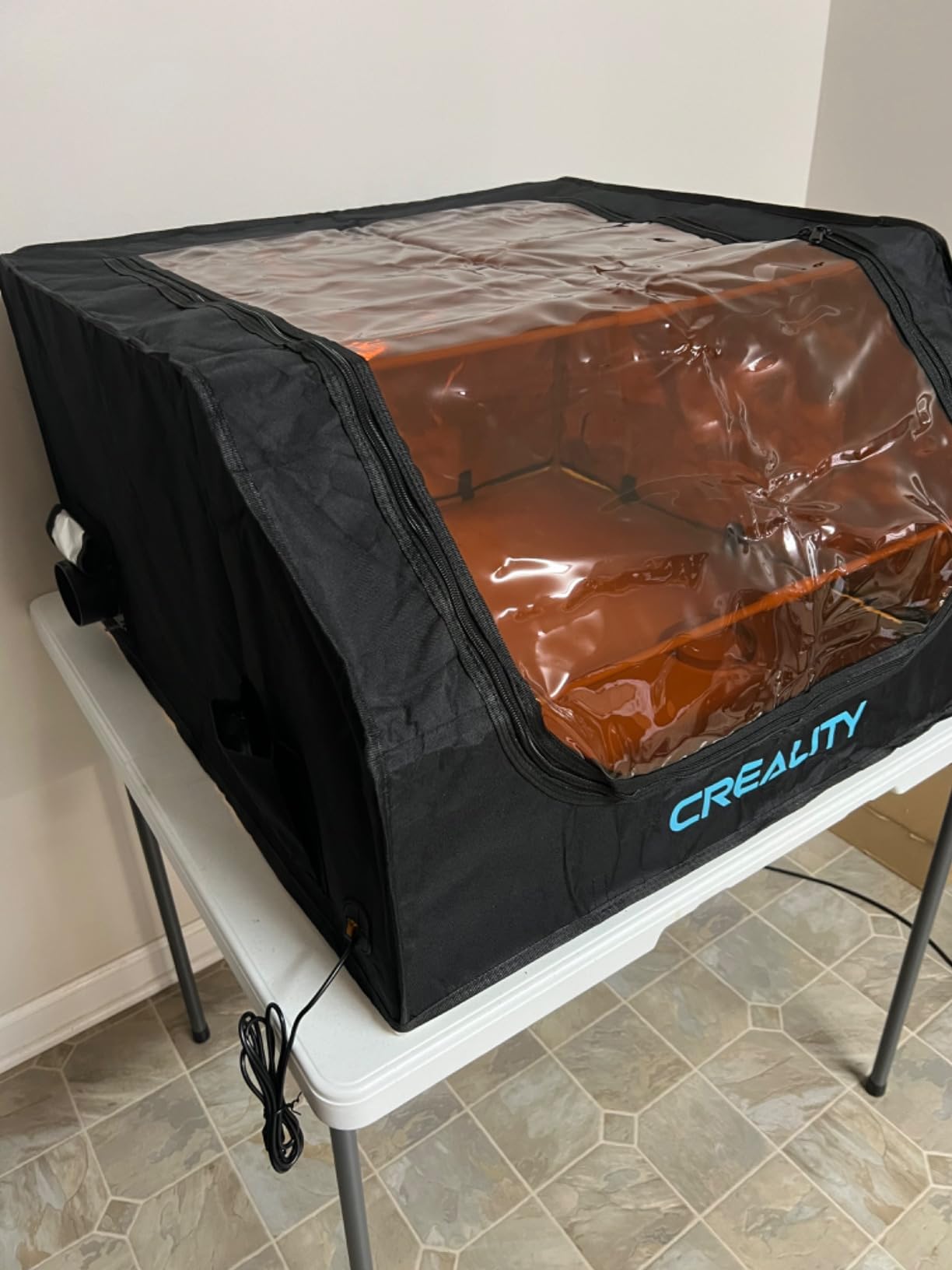 Creality Laser Engraver Enclosure, Fireproof and Dustproof Protective Cover 700x720x400mm with Exhaust Fan and Pipe, Fits for Most Laser Cutter, Insulates Against Smoke, Odor and Noise, Eye Protection customer photo 1