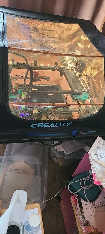 Creality Laser Engraver Enclosure, Fireproof and Dustproof Protective Cover 700x720x400mm with Exhaust Fan and Pipe, Fits for Most Laser Cutter, Insulates Against Smoke, Odor and Noise, Eye Protection customer photo 2