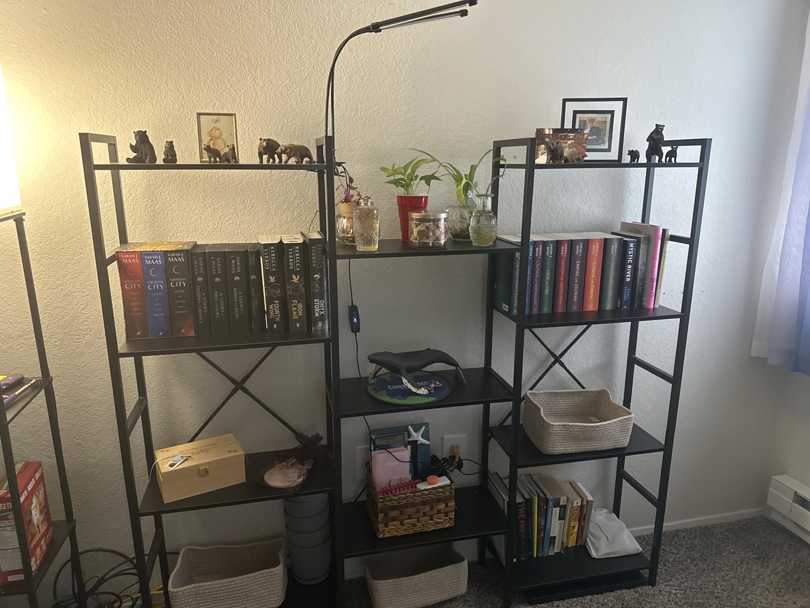 SUPERJARE Triple Bookshelf, Bookcase with 11 Open Display Shelves, Wide Book Shelf for Home & Office, 4 Tier, Brown customer photo 1
