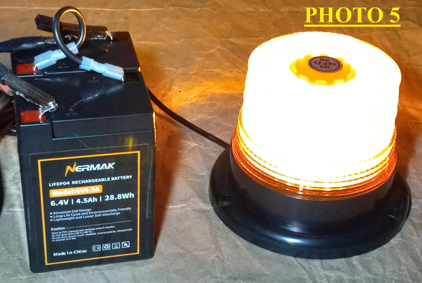 LINKITOM 2pcs LED Rotating Strobe Beacon Lights, 12V-24V Amber 40 LED Flashing Warning Safety Flashing Lights with Magnetic for Vehicle Forklift Truck Tractor Golf Carts UTV Car Bus customer photo 2