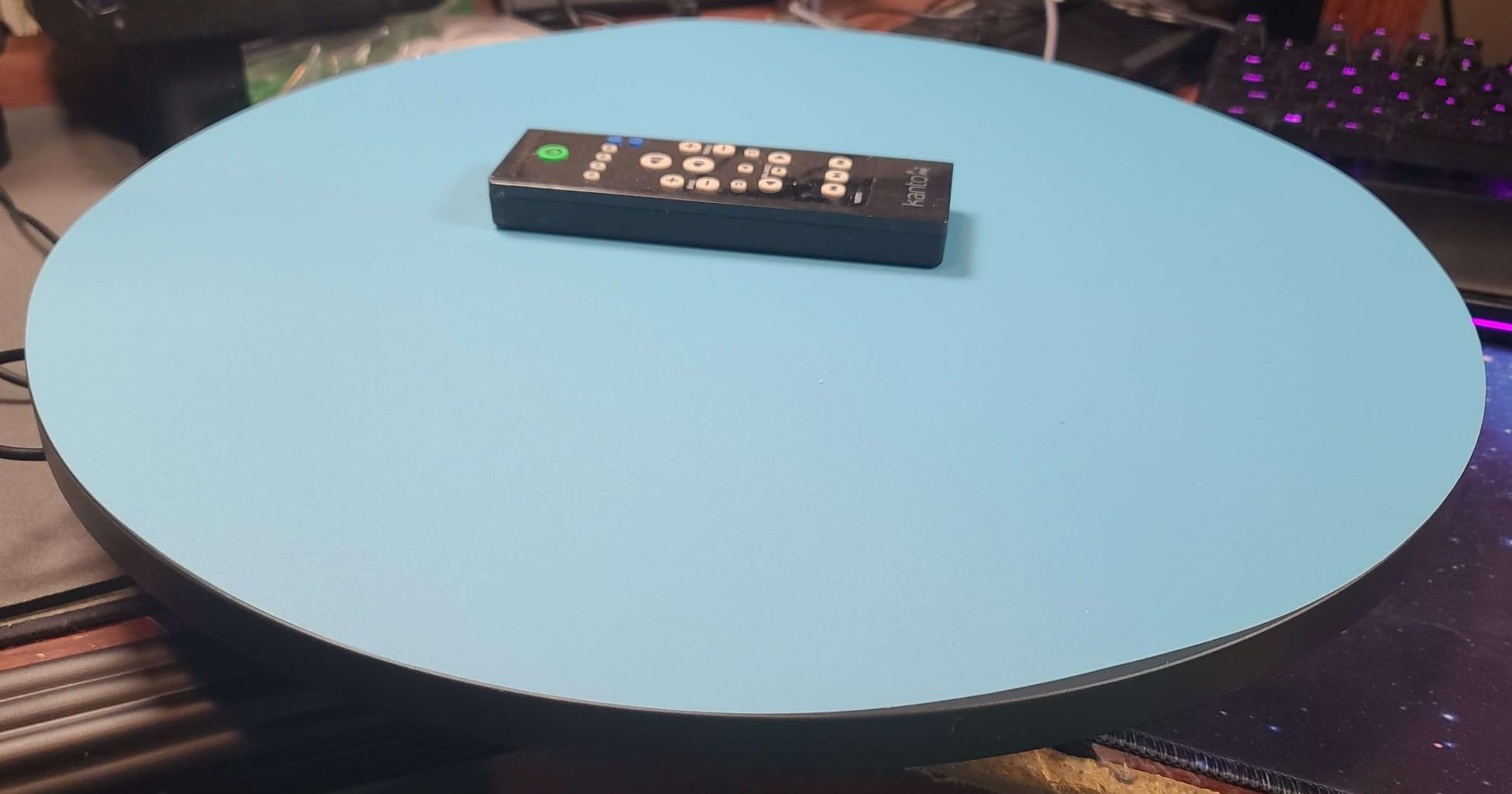 Photography Turntable 16.5inch/220lbs, Powered USB Power Supply Motorized Rotating Display Stand 360 Degree with Remote Control Electric Turntable for Products Photo or Short Video (Black) customer photo 1