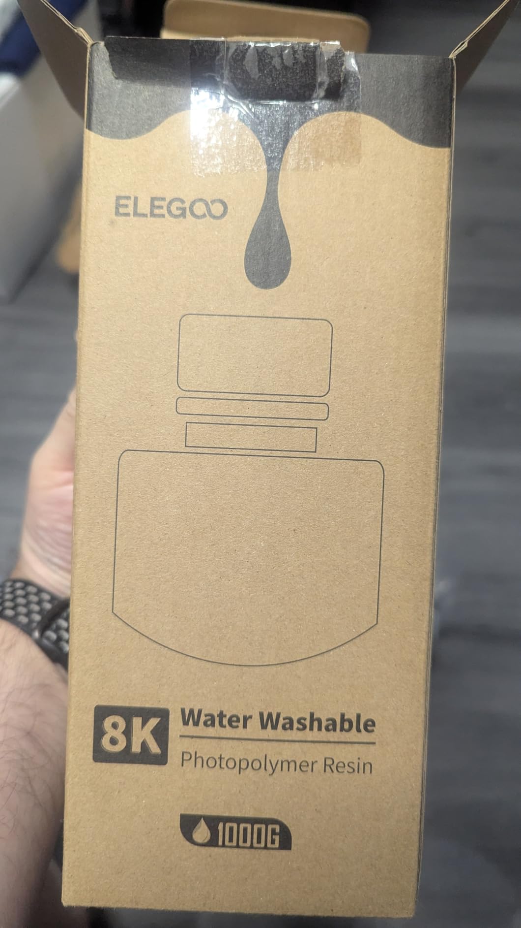 ELEGOO 8K Water Washable 3D Printer Resin, 405nm UV Curing Photopolymer Resina Best for 12K/14K/16K Saturn Mars Jupiter MSLA DLP LCD Impresora 1000Gram Space Grey customer photo 2