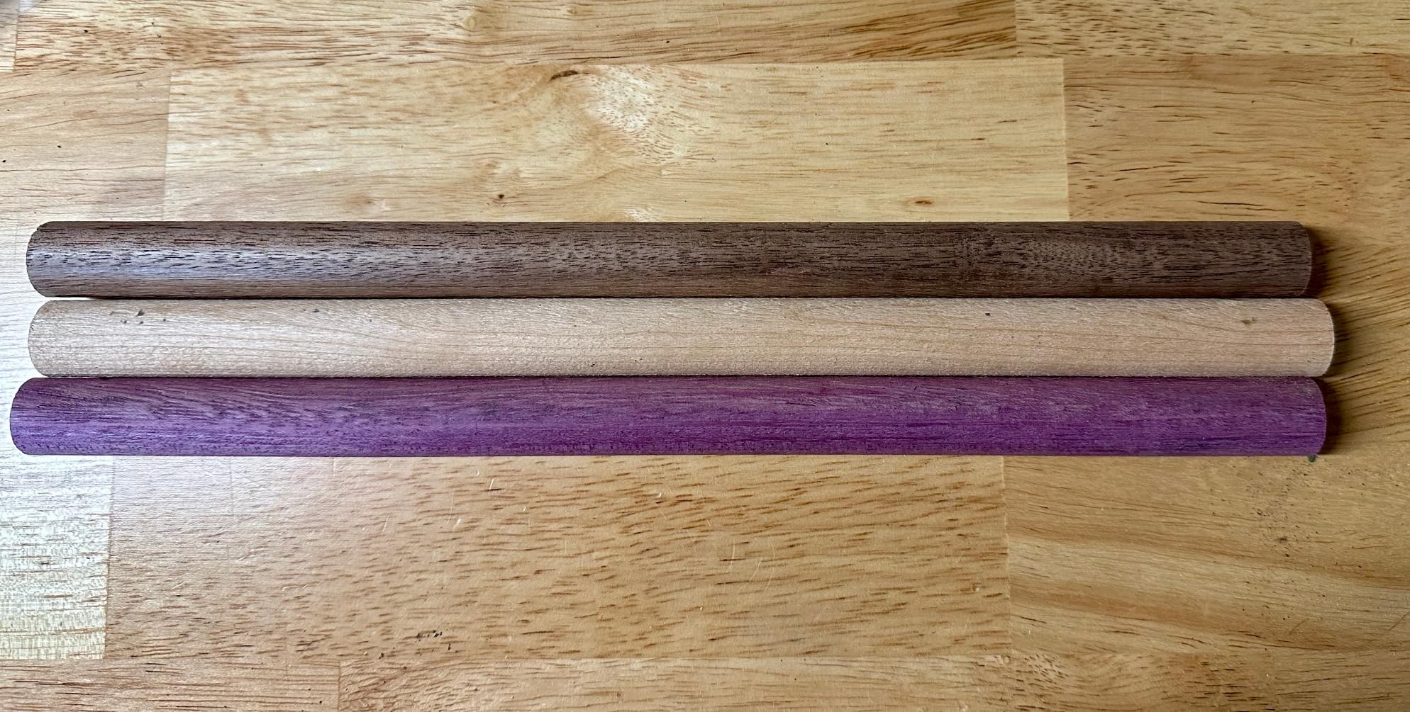 Wooden Dowel Rods - Walnut, Purpleheart, and Cherry in Each Pack - 3/4 x 12 Inch (Pack of 3) - Kiln-Dried Unfinished Natural Hardwood Dowels for Crafts and Woodworking customer photo 1