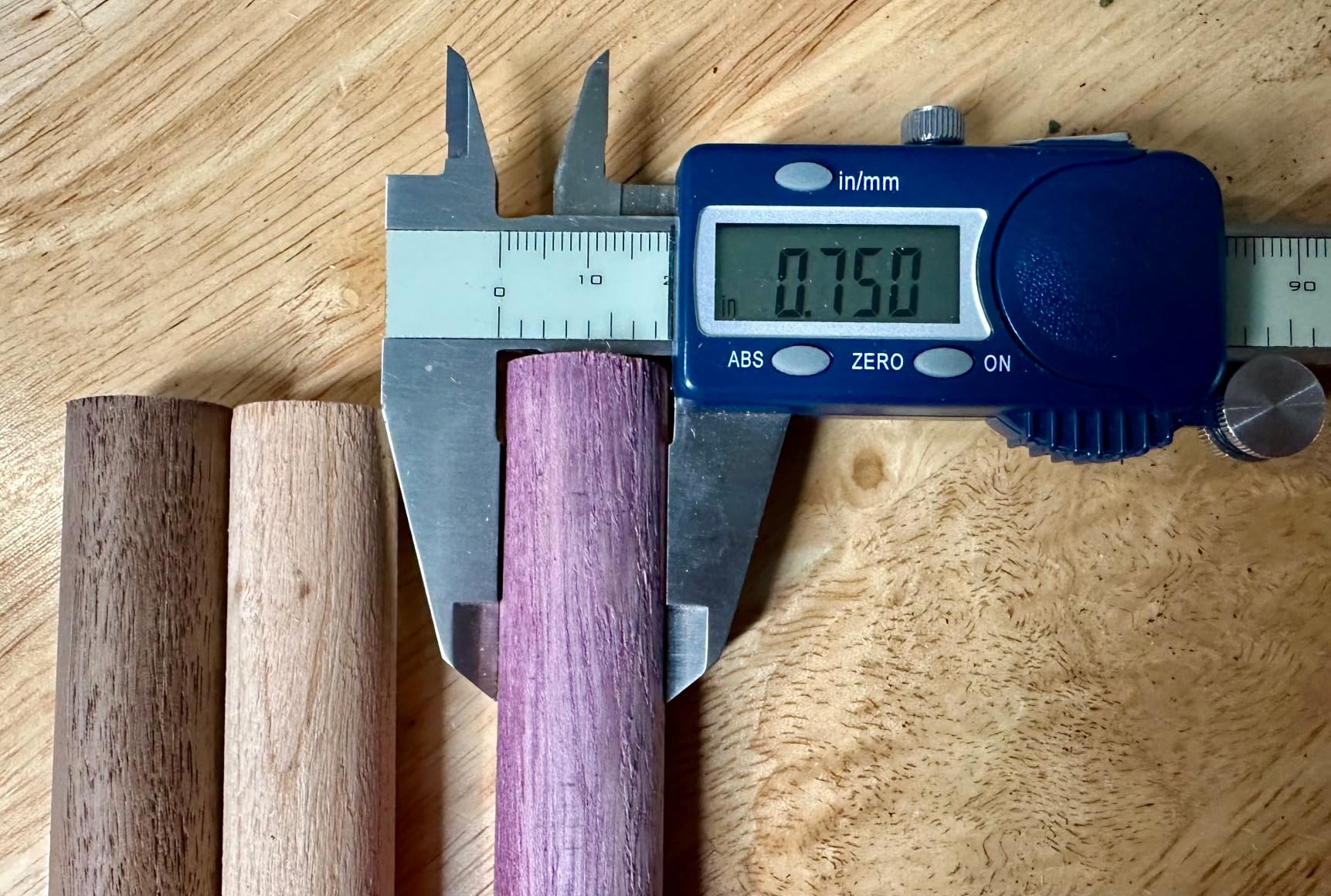 Wooden Dowel Rods - Walnut, Purpleheart, and Cherry in Each Pack - 3/4 x 12 Inch (Pack of 3) - Kiln-Dried Unfinished Natural Hardwood Dowels for Crafts and Woodworking customer photo 2