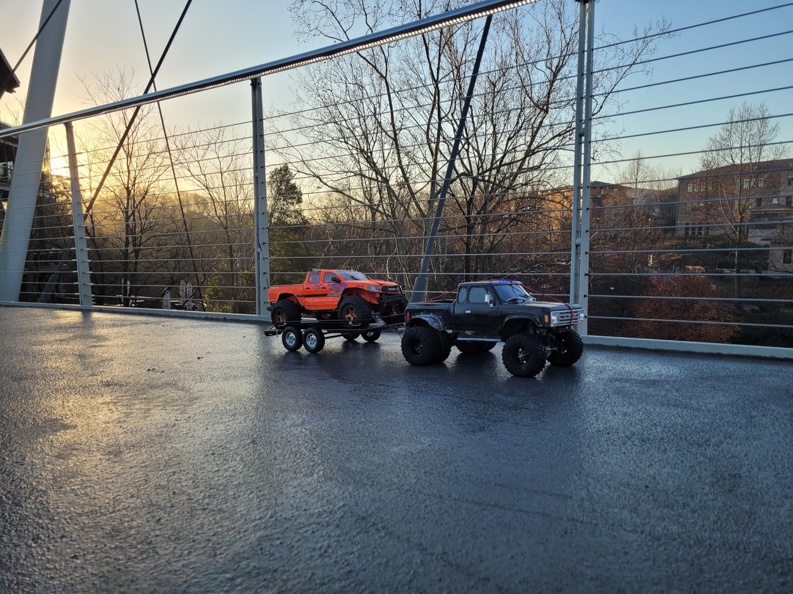 RC Trailer Metal 1/10 Scale Trailer Kit, for RC Crawler axial SCX10 D90 Wrangler TRX6 TRX4 Redcat GEN8 RGT 86100 SMT CFX CC01 CC02 LC80 trx4 Upgrades (RC Trailer Kit and Elastic Kinetic Winch Strap) customer photo 1