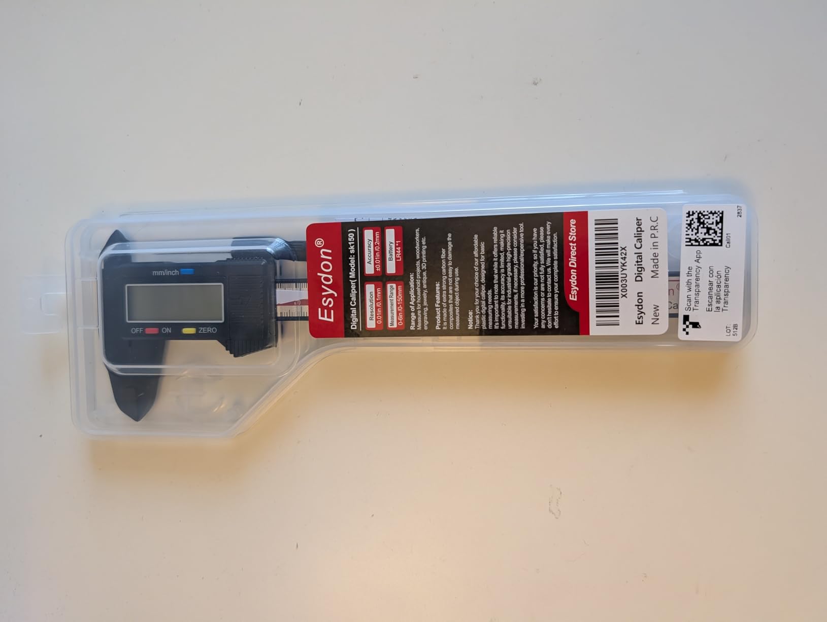 Digital Caliper, Esydon Upgraded Calipers 6 inch, Measuring Tool, Electronic Ruler, with Large LCD Screen, Auto-Off Feature, Inch and Millimeter Conversion, Plastic Case, Perfect for Household, DIY customer photo 2