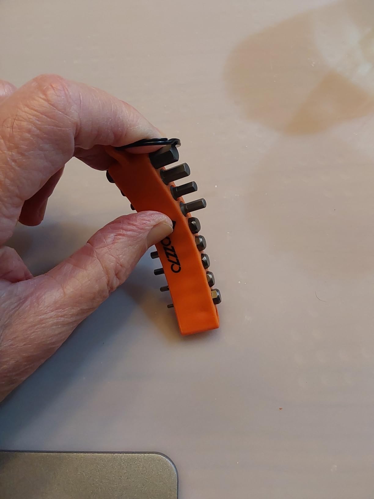 6PCS Orange 10-Hole Screwdriver Bit Holder with Carabiner,1/4
