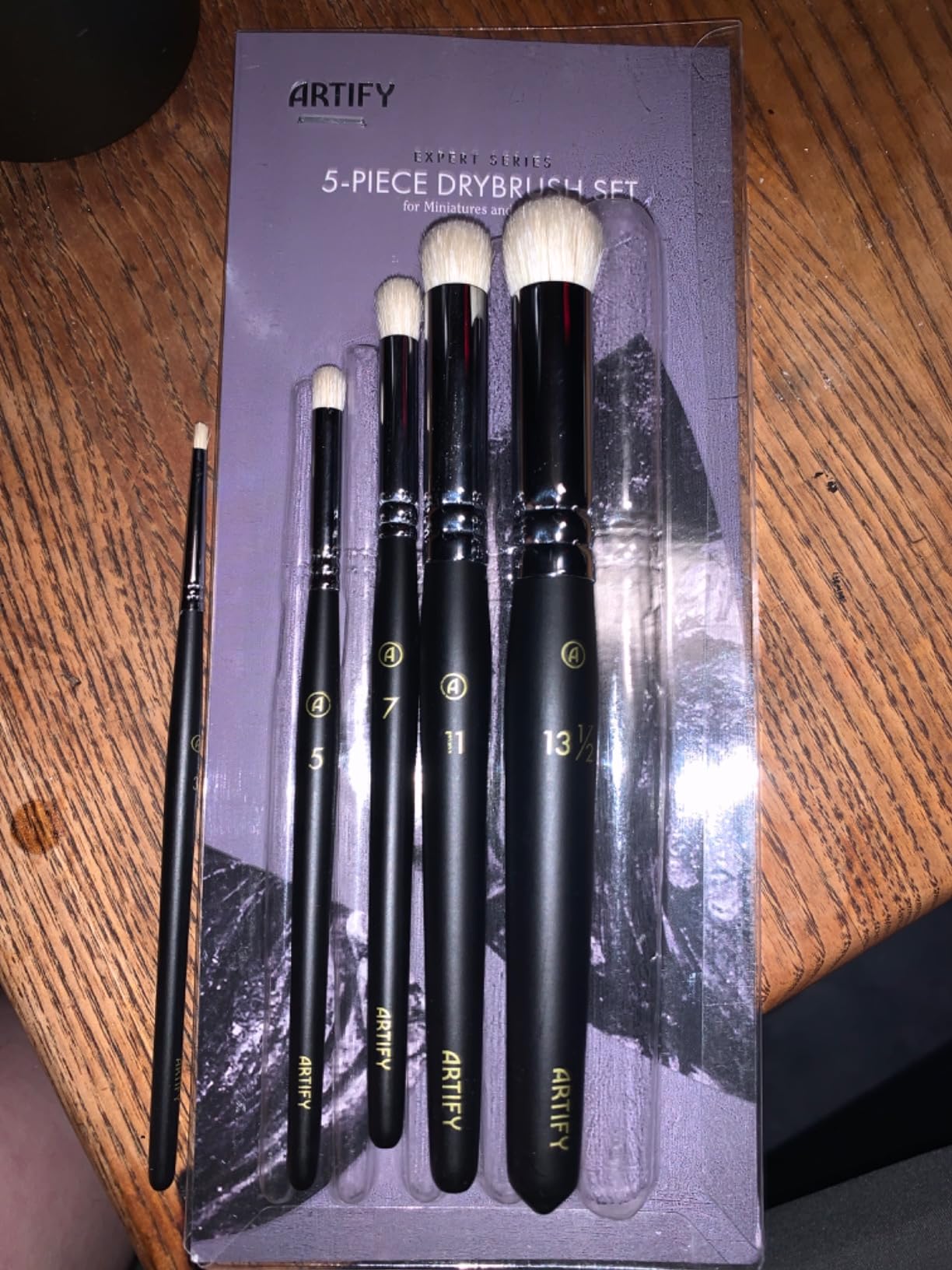 ARTIFY Drybrush Set of 5 Sizes: Expert Series Dry Brush for Effortless Miniature, Model, Ceramics Painting - Hobby Detail Small Acrylic Oil Paint Brushes for Tabletop & Wargames Miniatures customer photo 1