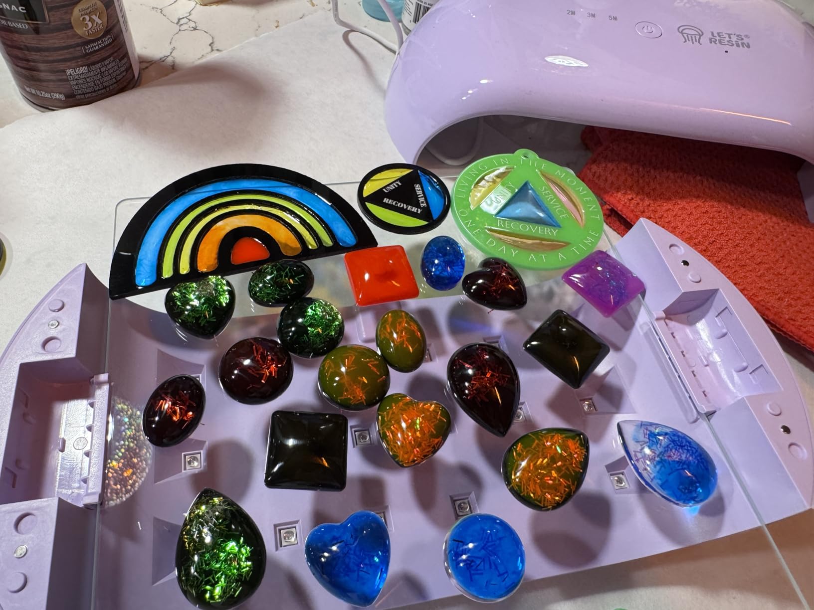 LET'S RESIN UV Light,Two-Sided Longer time Setting(2m,3m,5m) Resin Light with 36 LED Beads, Large Size UV Lamp for Resin Curing, Molds,DIY Craft Decor customer photo 1