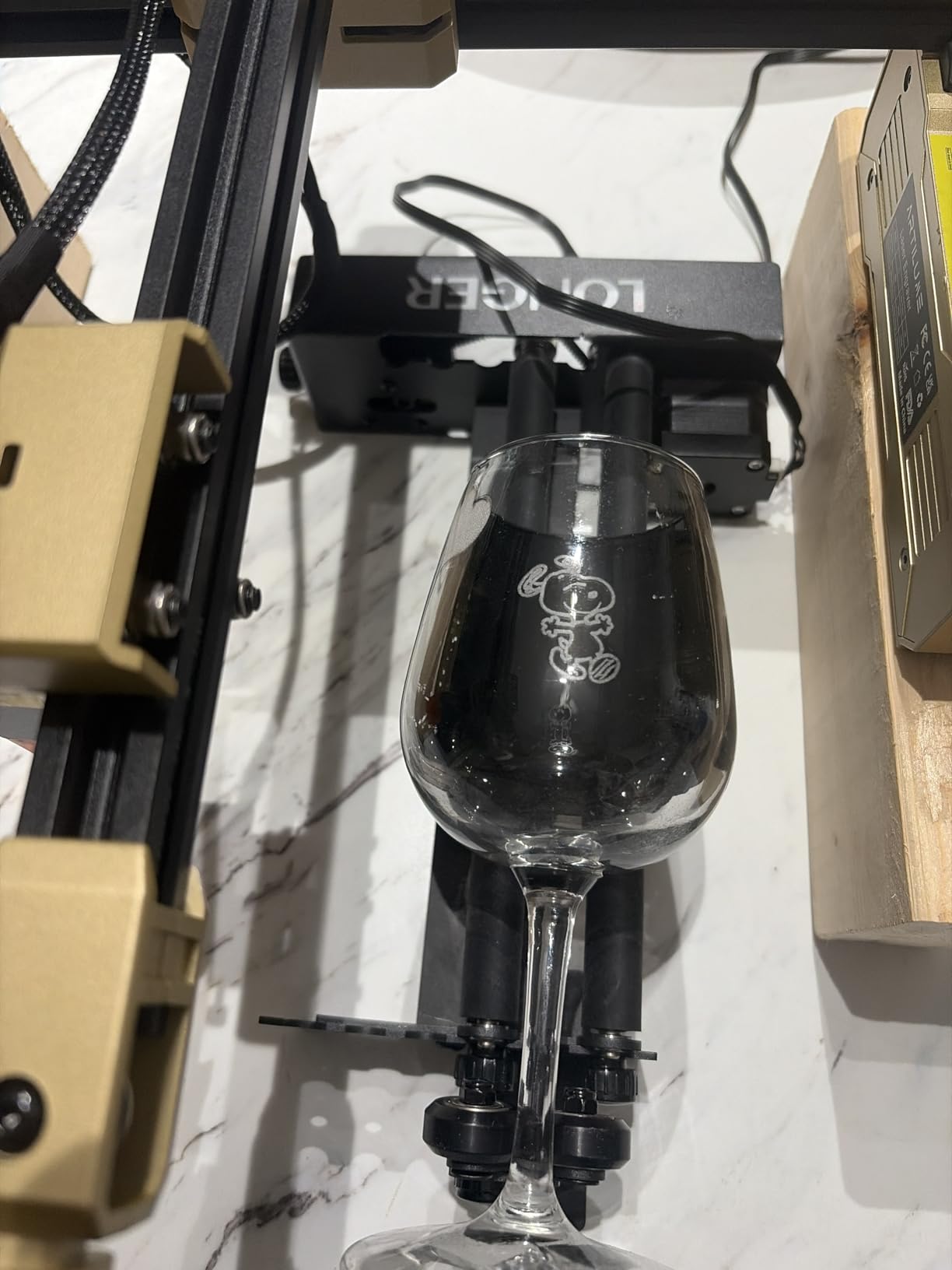 Longer Laser Engraver Rotary Roller with Bracket, Y-Axis Rotary Roller 360° Rotation for Laser Engraver Engraving Cylindrical Objects Tumblers Cans Cups Bottles, Compatible with 99% of Laser Engraver customer photo 1