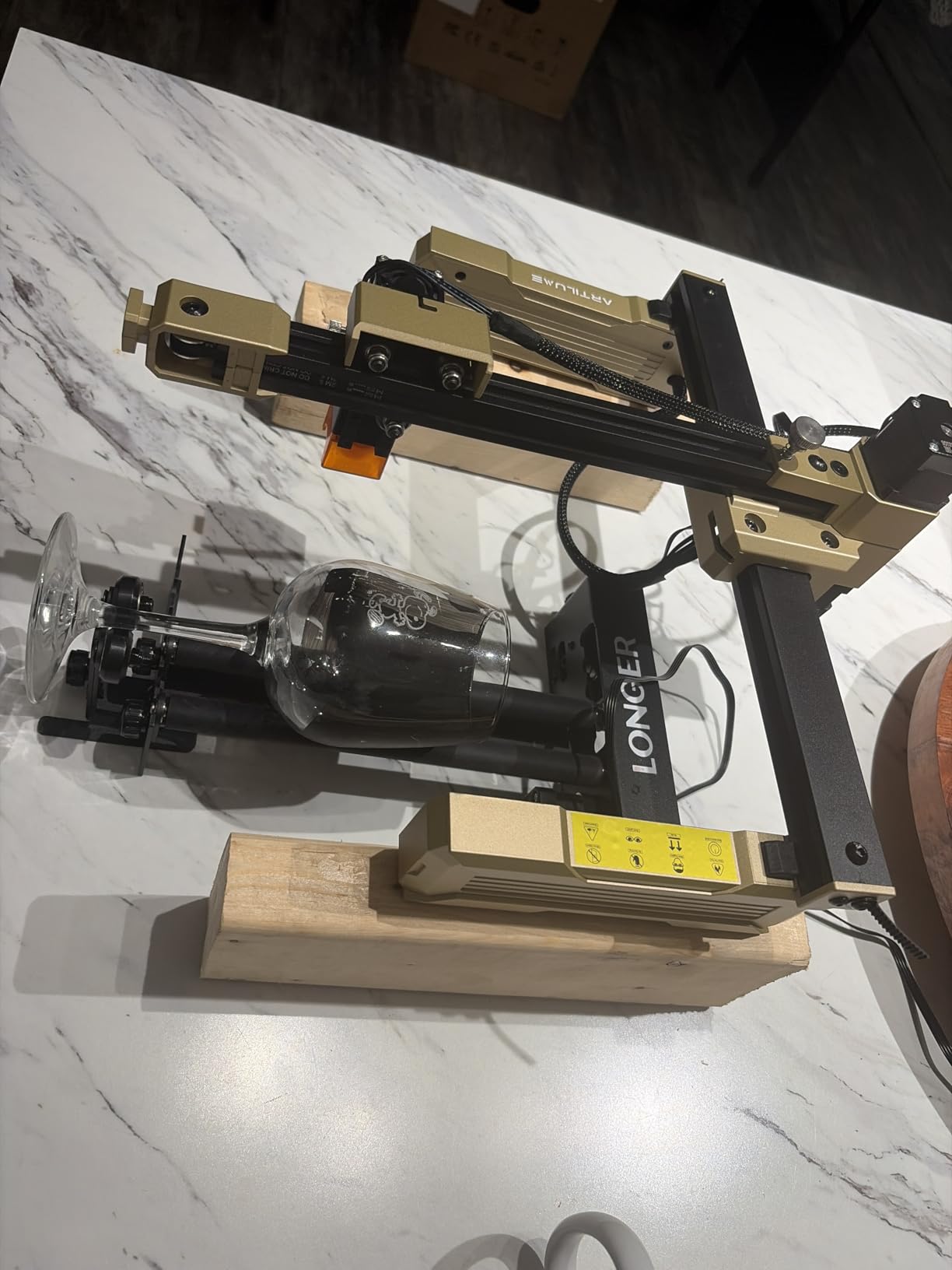 Longer Laser Engraver Rotary Roller with Bracket, Y-Axis Rotary Roller 360° Rotation for Laser Engraver Engraving Cylindrical Objects Tumblers Cans Cups Bottles, Compatible with 99% of Laser Engraver customer photo 2
