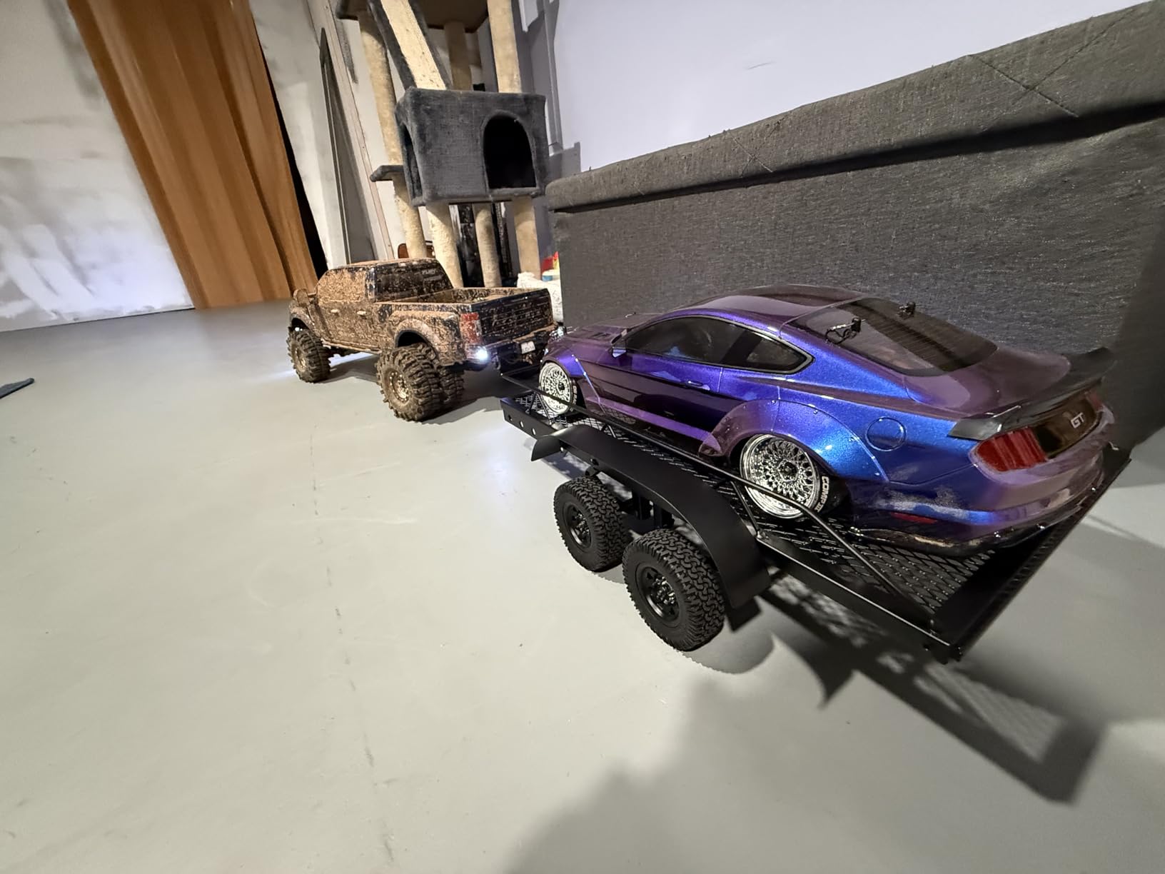 AMK Metal 1/10 Scale RC Trailer for Hauling Behind Cars with Truck Hitch and Receiver Towing Strap Builder Kit for Axial SCX10 90046 TRX4 TRX6 Gen7 Gen8 Gift customer photo 2