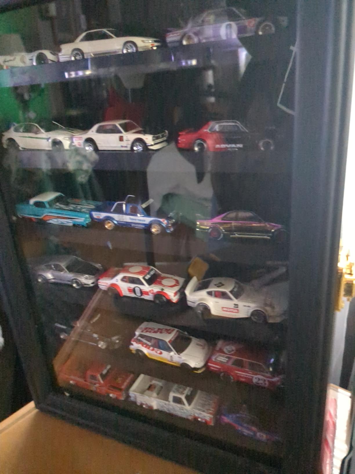 Diecast Model Car Display Case 1/64 Scale Toy Cars Organizer Storage Cabinet Wall Mount With Acrylic Glass Door & Removable Shelf - Holds Up To 42 Cars, Large-Black customer photo 2