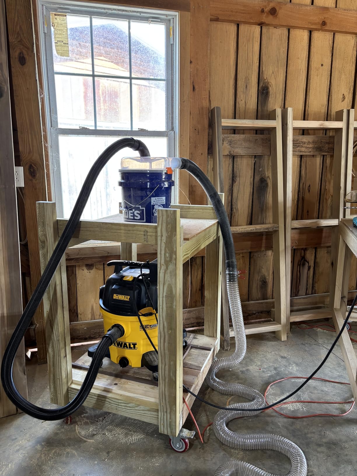 The Dustopper PRO, Low-Profile Dust Separator for Shop Wet/Dry Vacuums. Includes High-Flow 90 Degree Sweep Elbows and Connection Hose. Fits Standard 5 Gallon Buckets, Made in USA customer photo 1