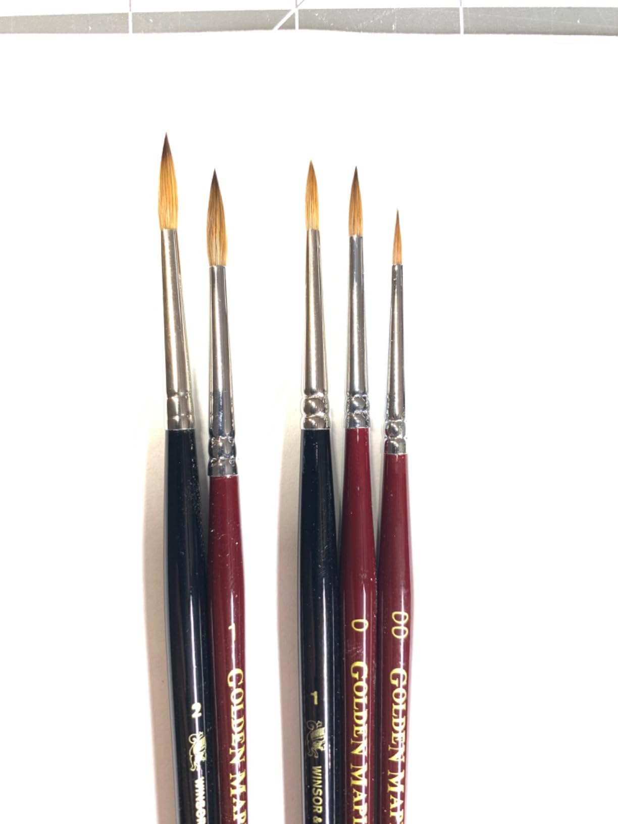 Kolinsky Sable Miniature Paint Brushes, Professional Fine Detail Paint Brushes, Golden Maple Round Point Paint Brush for Miniatures, Watercolor Details, Figures & Acrylic - Size 00, 0, 1 customer photo 2