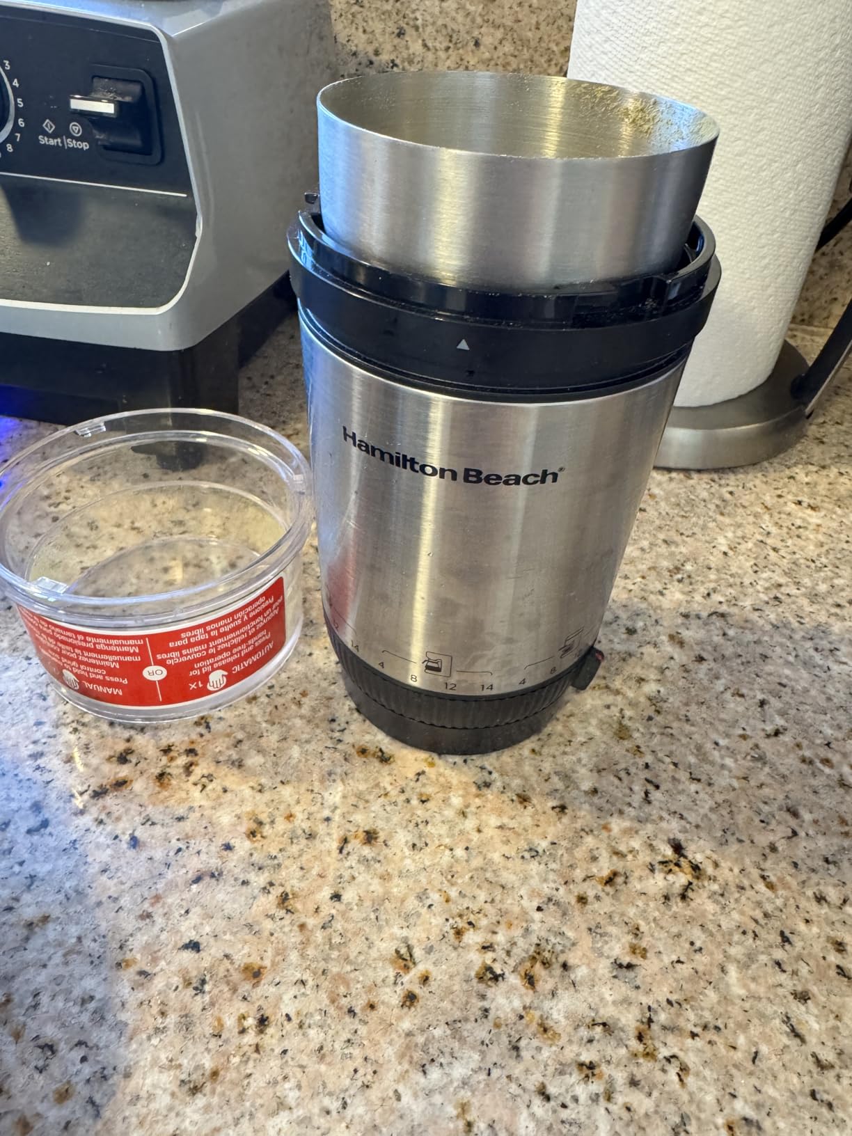 Hamilton Beach Custom Grind Electric Coffee Grinder for 4-14 Cups, One-Press Hand-Free Operation with Auto Shutoff, Removable Grinding Bowl For Easy Pour and Clean, Stainless Steel (80406) customer photo 1