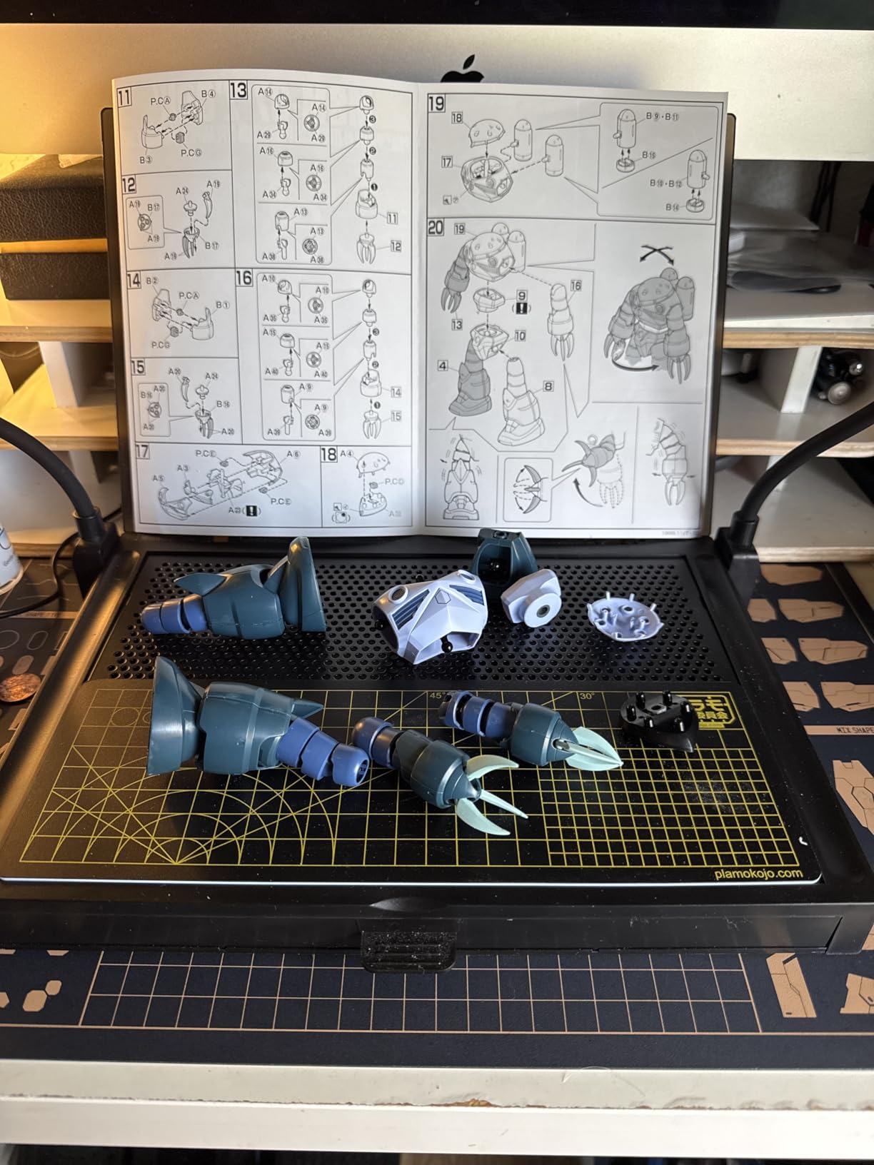 Model Building Kit, Portable Workbench for Cutting and Assembly, Model Kit Tools with LED Lights, Magnifiers, Plastic Storage Drawers, Pliers Holder, Gridded Adhesive Cut Mats customer photo 1