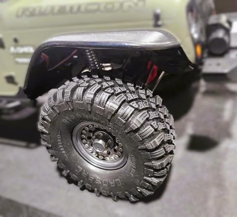 1.9 RC Rock Crawler Tires OD 115mm 1/10 Soft Rubber Mud Slingers Tyres With Foam Insert For 1:10 Crawler Car Traxxas TRX4 Axial SCX10 II RC4WD D90 TF2 Tamiya CC01 Gen8 Beadlock Wheels 4PCS customer photo 2