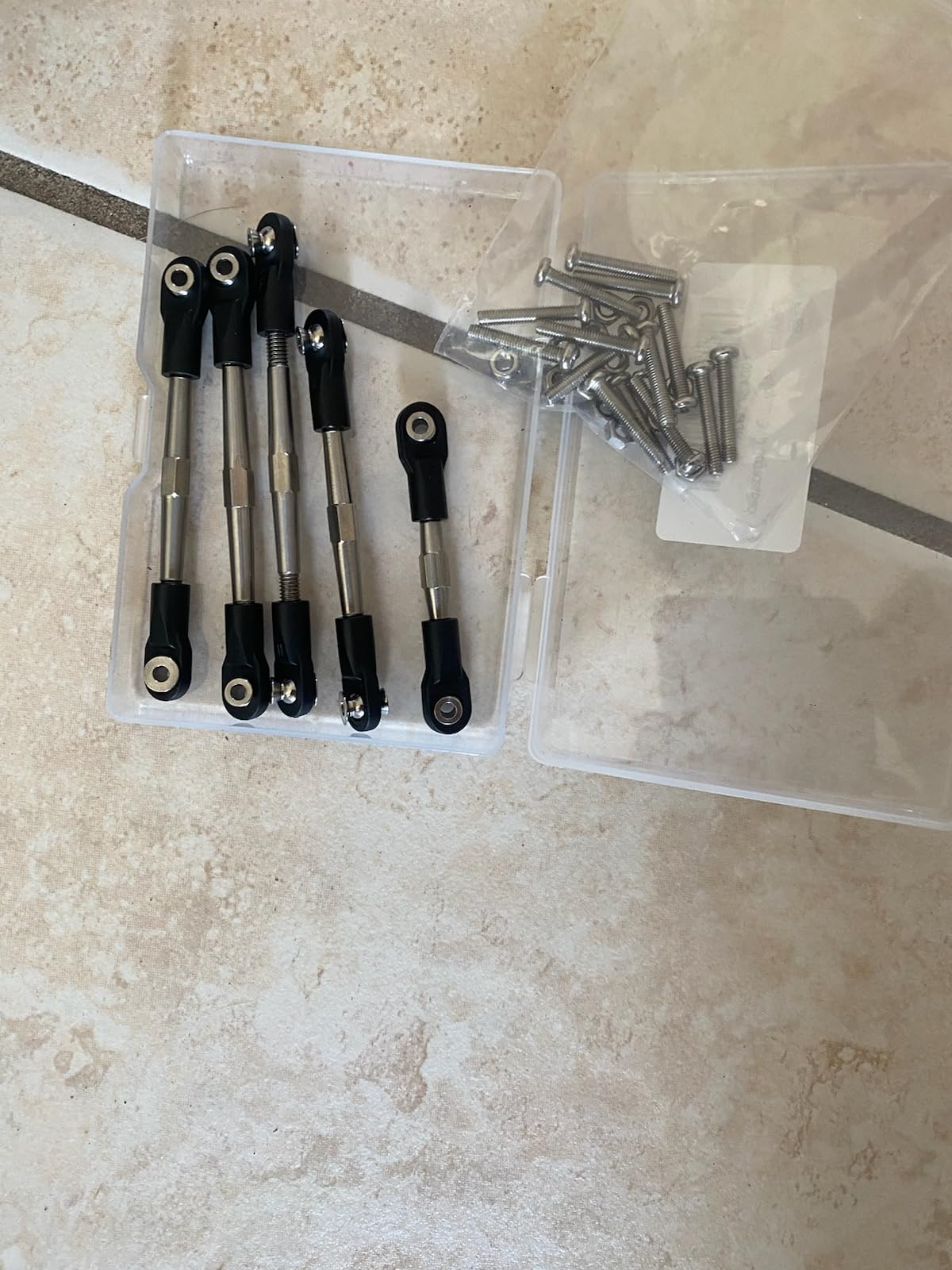 7Pcs Aluminum Alloy Adjustable Turnbuckles Camber Link with Rod Ends Sets Fit for 1/10 Traxxas Slash 4x4/2WD/Hoss 4X4 VXL/2WD/Rustler 4X4 VXL/2WD/Stampede 4X4 VXL /2WD Upgrades,Black customer photo 2