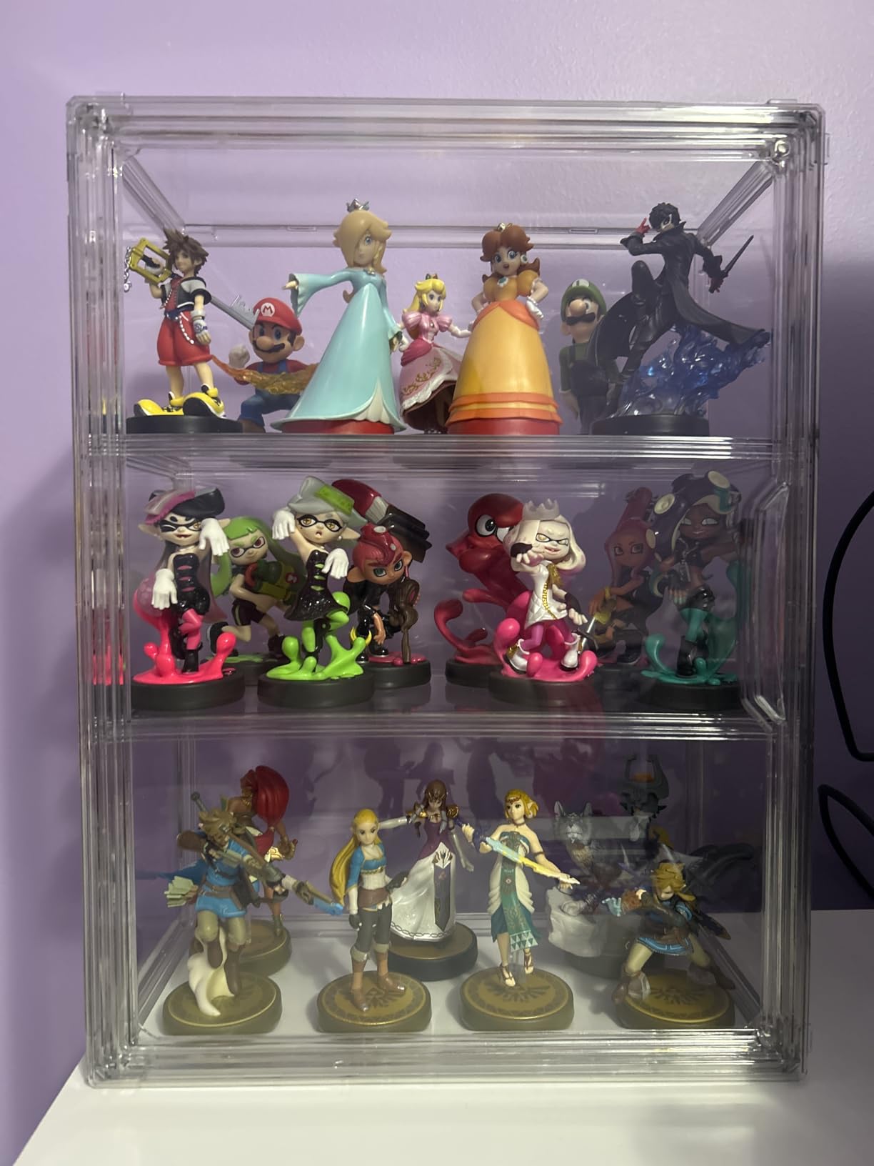 BOHOIDEE 3 Tiers Clear Display Case for Figures, Acrylic Storage Organizers Box with Magnetic Door, Wall-Mounted Dustproof Showcase for Collectibles Action Figure customer photo 2