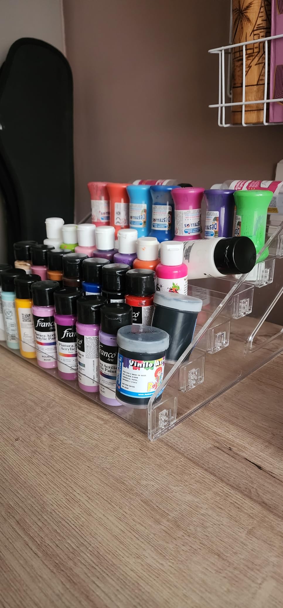 Vowcarol Clear Paint Organizer, Miniature Paint Holder 7 Layers Paint Storage Rack, Craft Paint Organizer Rack customer photo 2