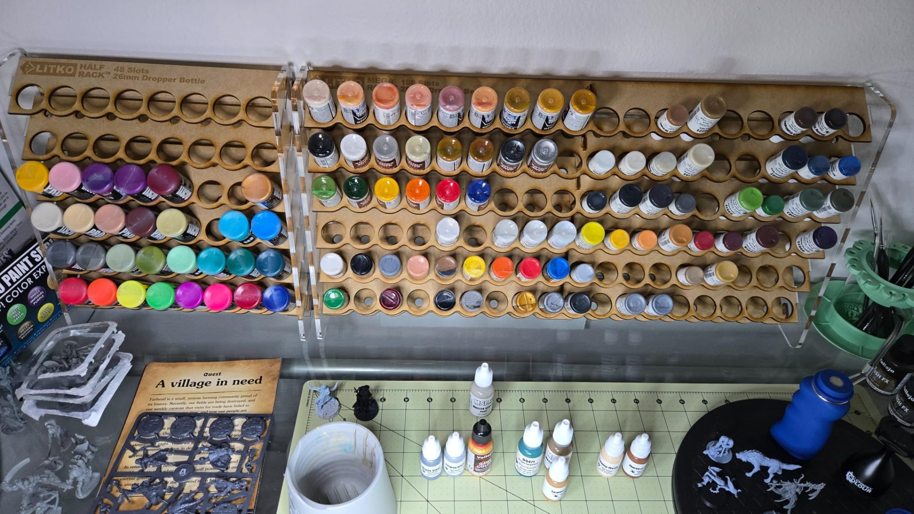 LITKO Paint Organizer Storage Rack | Miniature Model Hobby Paint Holder Caddy Stand | 18mL Dropper Bottle Shelf | Wall Mount | Portable | Compatible with Vallejo and Army Painter (108 Holes) customer photo 2