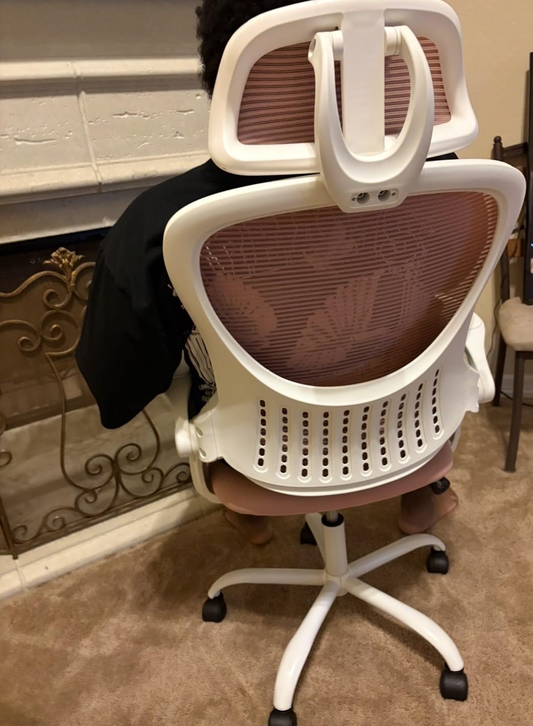 Sweetcrispy Office Computer Desk Chair Ergonomic High-Back Mesh Rolling Work Chair with Adjustable Headrests customer photo 2
