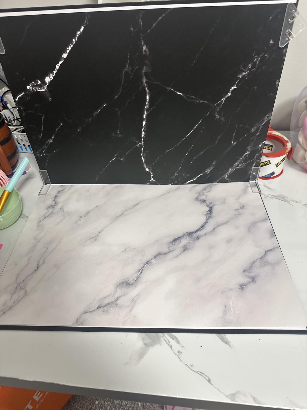 8Pcs 16Patterns Table Top Small Food Background Kit Makeup Product Shooting Backdrop Photo Backdrop Board Product Photography for Mini Items Photography and Video Recording(Small Size 16.5x11.7in) customer photo 2