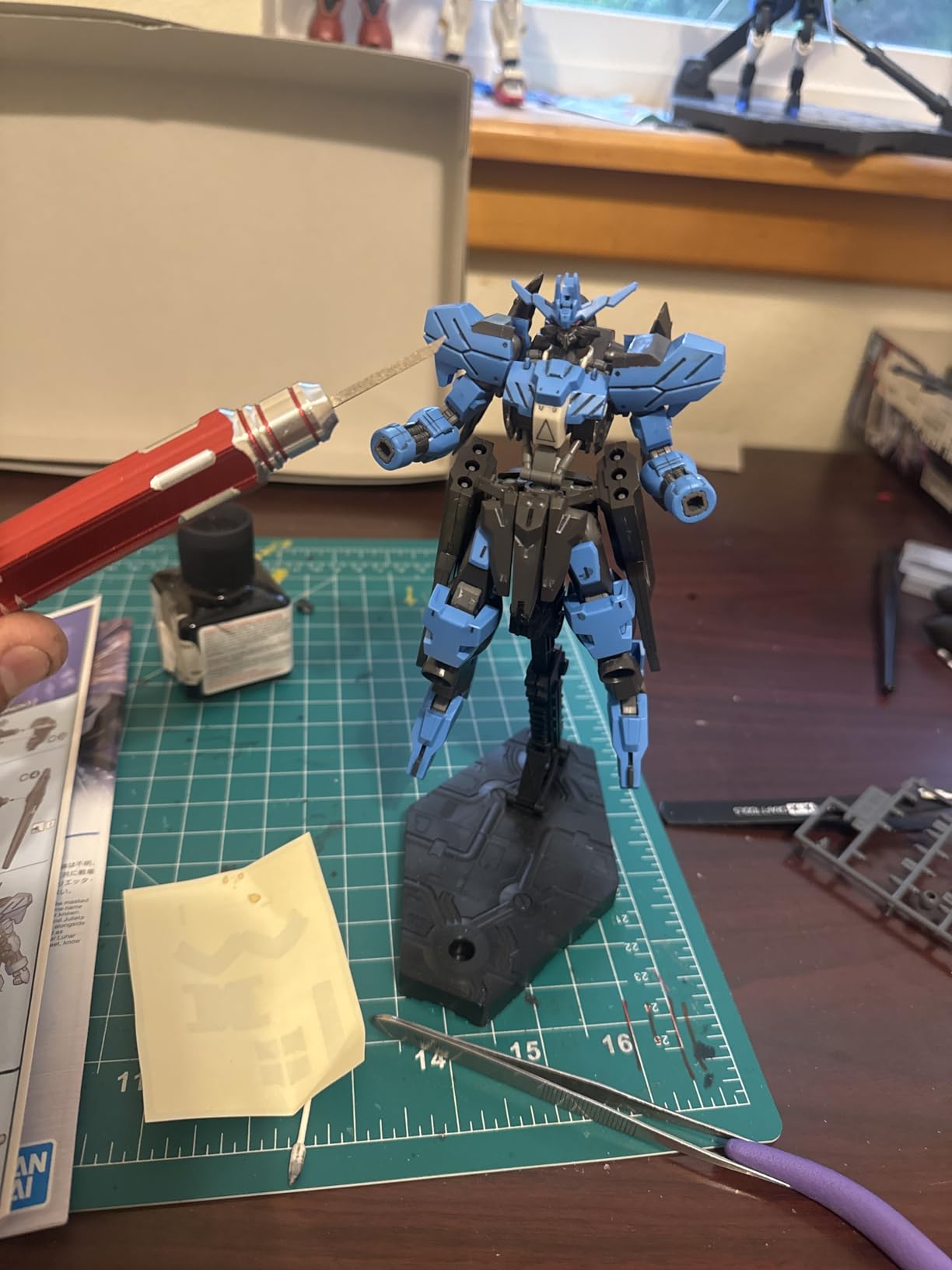 Prime Model Scriber Gundam Resin Carved Scribe Line Hobby Cutting Tool Chisel, Model Chisel with 7 Blades (0.1/0.2/0.4/0.6/0.8/1.0/2.0mm)，for Carving Cutting, Panel line,Scale Model(Red) customer photo 2