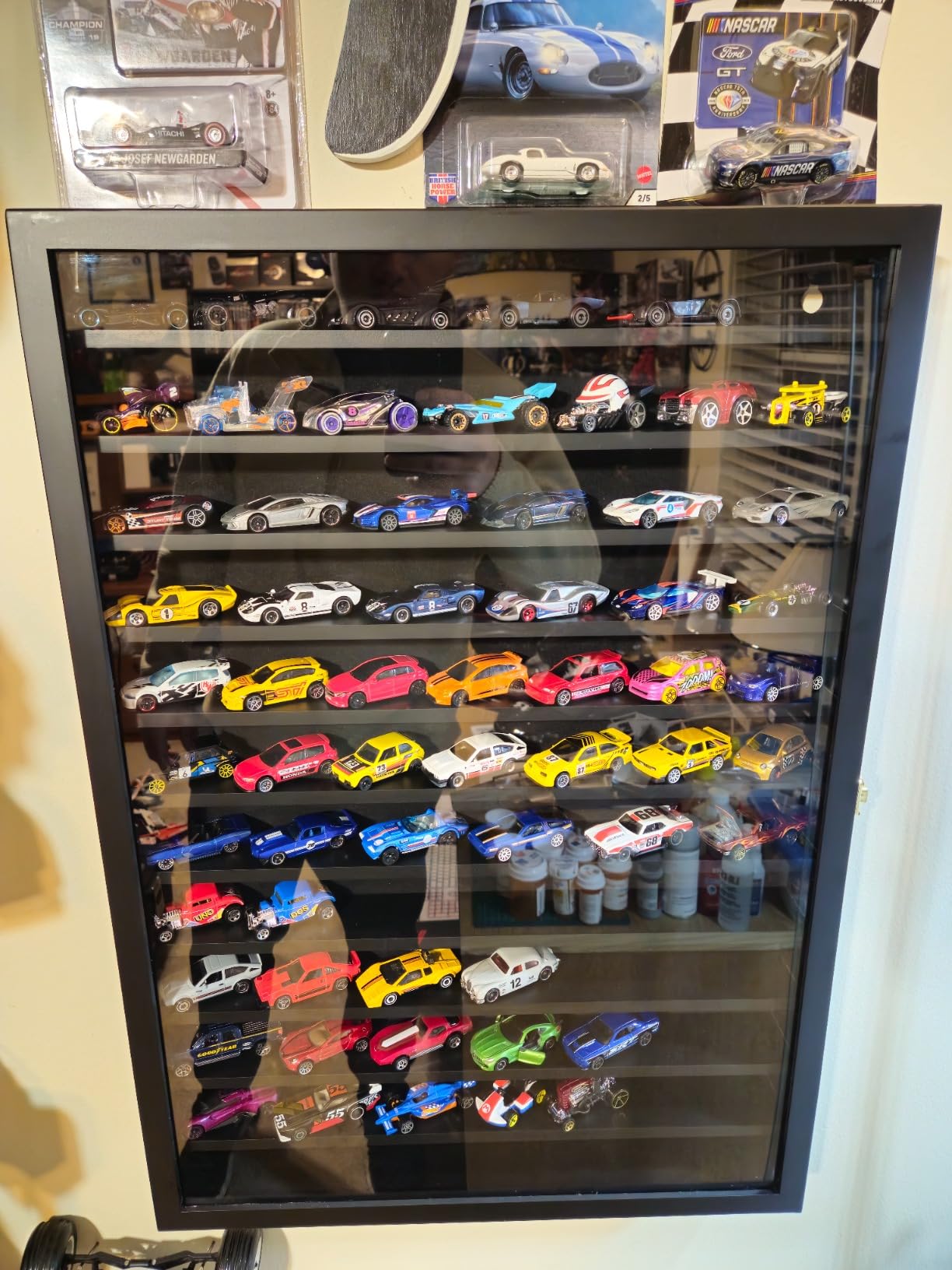 TJ.MOREE Model Car Display Case 1/64 Scale Diecast Wall-Mounted for Mini Toys and Small Wheels, Black - 12 Tier customer photo 2