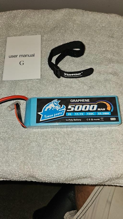 Yowoo 2 Pack 3S Lipo Battery 5000mAh 150C 11.1V Graphene Lipo Battery with TR Plug Connector for RC Airplane Helicopter Quadcopter Boat E-Maxx Axial RC Cars Truck Buggy Truggy Hobby customer photo 1