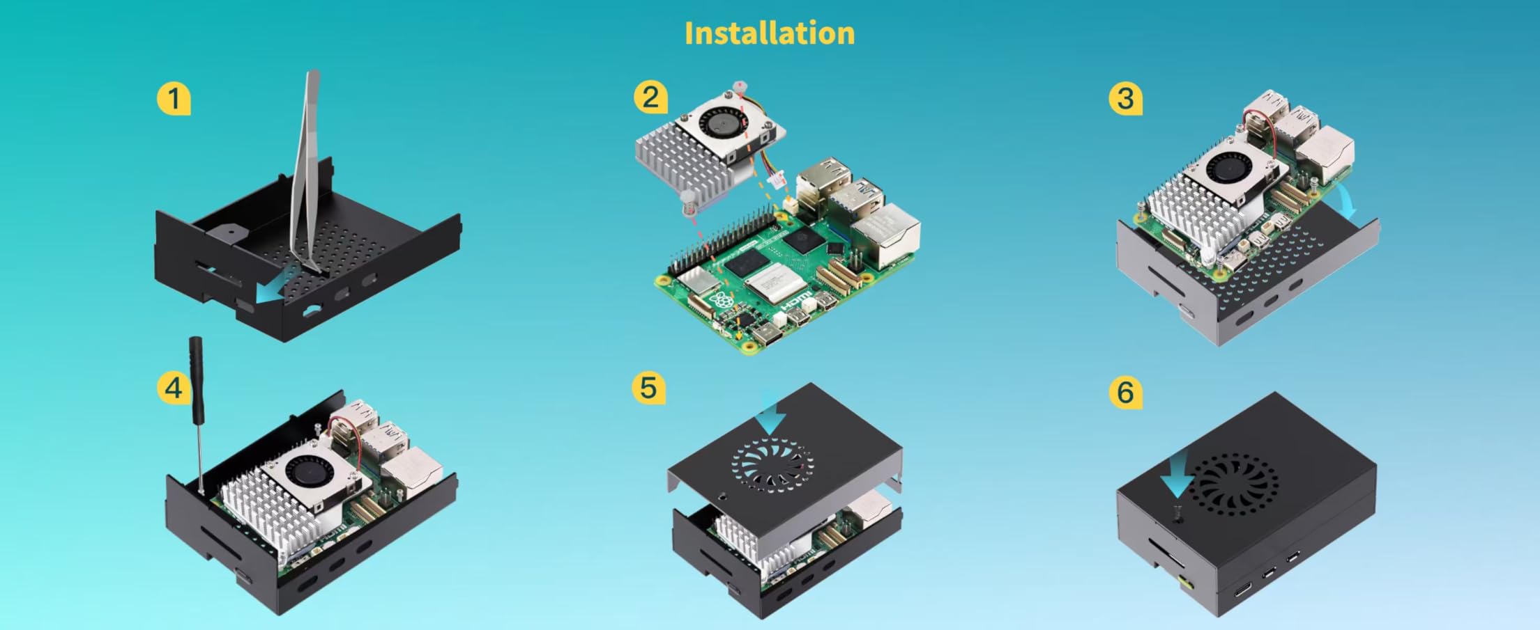 iRasptek Starter Kit for Raspberry Pi 5 RAM 8GB -128GB Edition of OS-Bookworm Pre-Loaded (Aluminum Case) customer photo 1