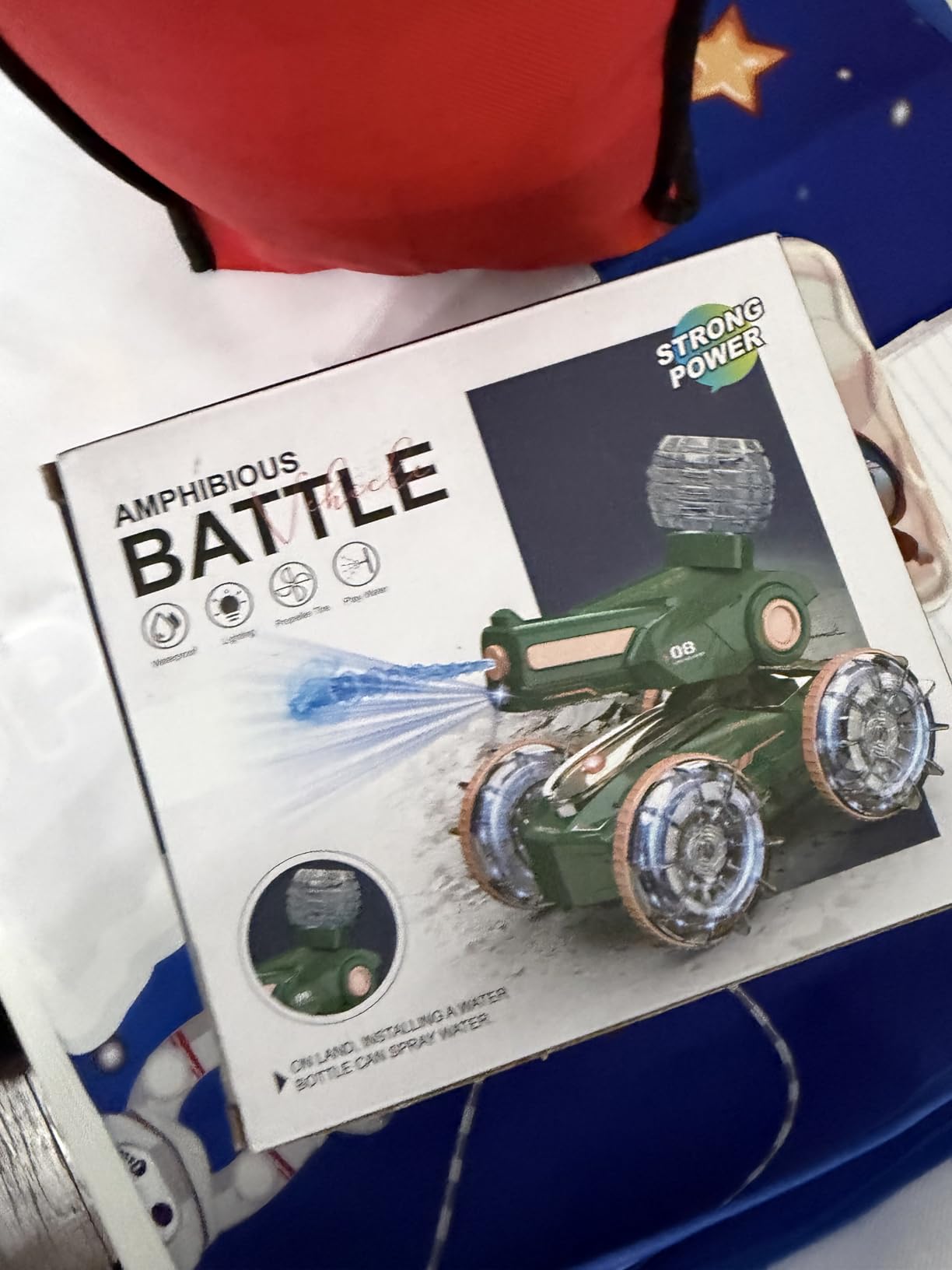 KB KAIBO 3-in-1 Remote Control Car, RC Boat & Water Gun - Amphibious RC Car for Land & Water, Adjustable Speed, Waterproof, Perfect Valentines Birthday Gifts for Kids-Blue customer photo 1