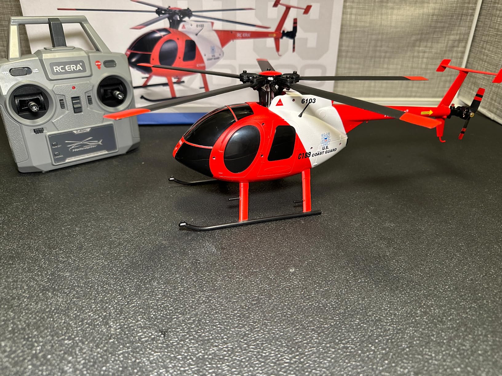 C189 Remote Control Helicopter, 2.4G 6CH UAV 1:28 Brushless Motor RC Helicopter Single Blade Flybarless Remote Helicopter RTF with Optical Flow Localization 2 Battery (Red) customer photo 2