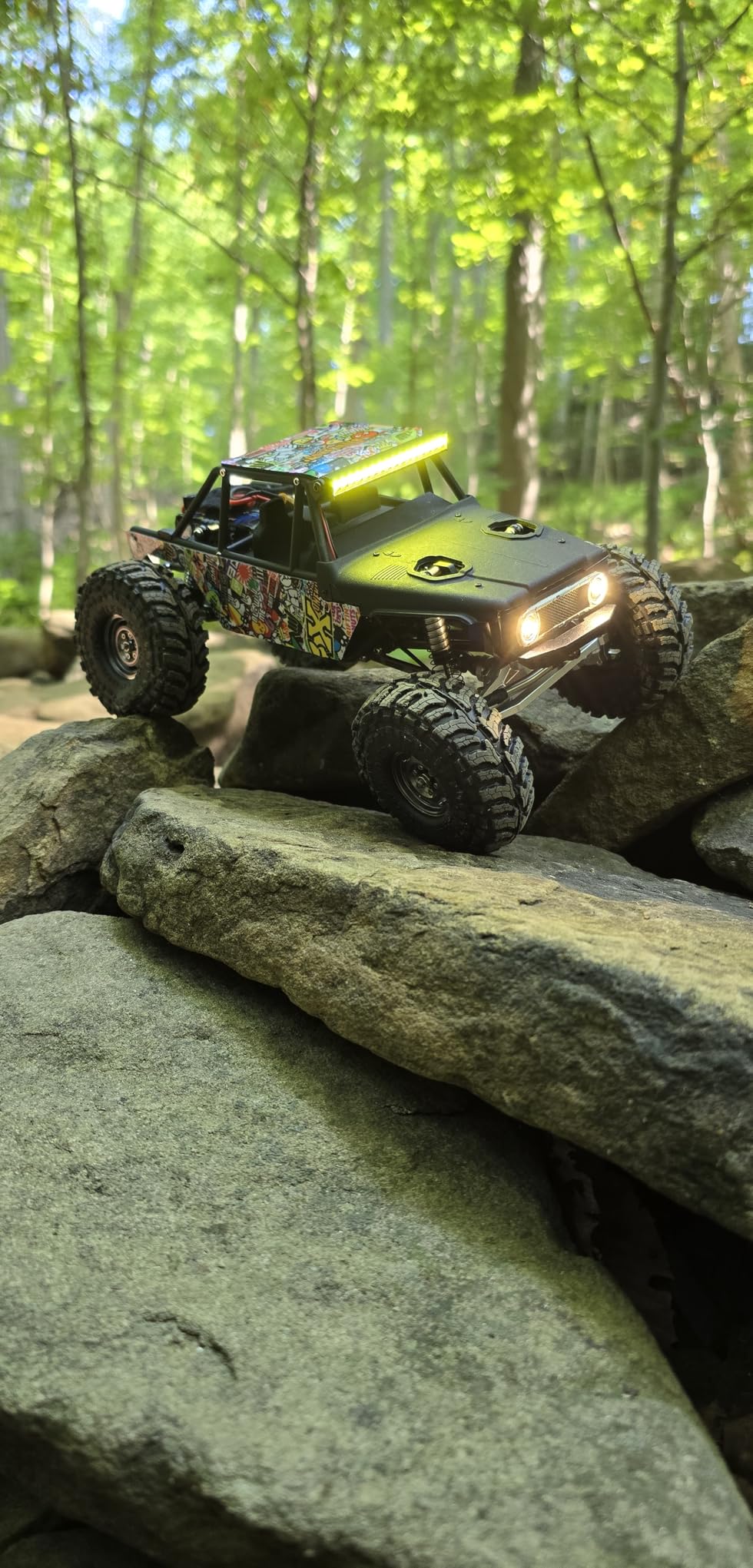 INJORA +5mm Diamond Portal Axles with Lay Down Servo Mount & Links for 1/18 RC Crawler TRX4M Upgrade(Black) customer photo 2