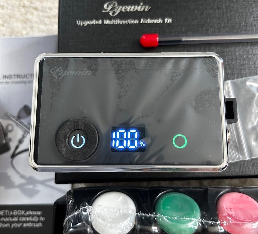 32PSI Cordless Airbrush Kit with Compressor - Portable Handheld Air Brush Gun with LED Display & 0.38mm Anti-Clog Nozzle, Rechargeable Airbrush Set for Model Painting, Nails, Barber, Cake & Makeup customer photo 2