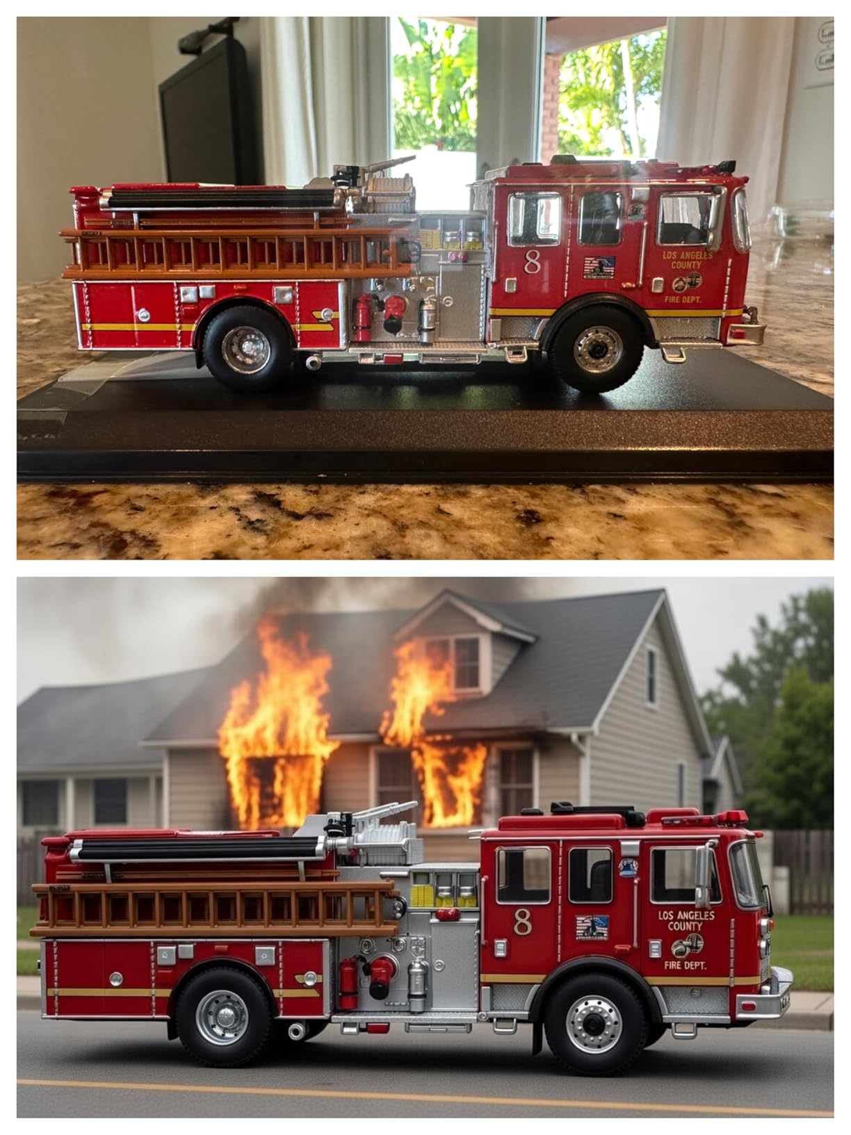 Generic KME Predator Fire Engine - LACFD Engine 8 - Elite Diecast Model for Firefighting Enthusiasts - Los Angeles - Fire Brigade Series 1:64 Scale customer photo 1