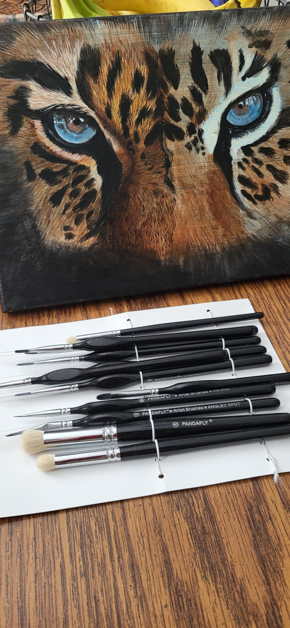PANDAFLY Drybrush Set - 3 Sizes Hobby Detail Paint Brush Set, Acrylic Paint Brushes for Tabletop, Citadel, Scale Model, Watercolor Oil Painting customer photo 1